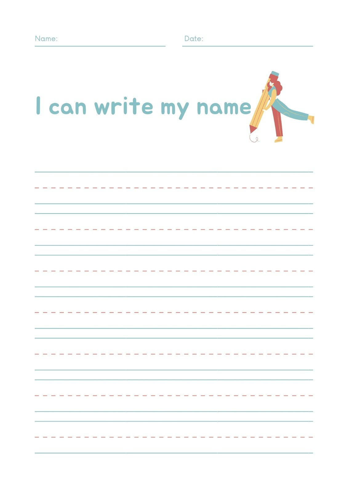 Free Custom Printable Handwriting Worksheet Templates | Canva with regard to Writing Worksheets Printable For Elementary