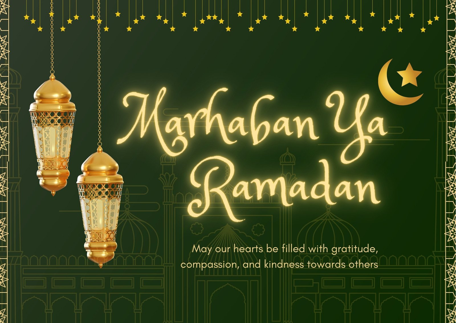 Free Custom Printable Ramadan Card Templates | Canva pertaining to Happy Ramadan Printable Cards