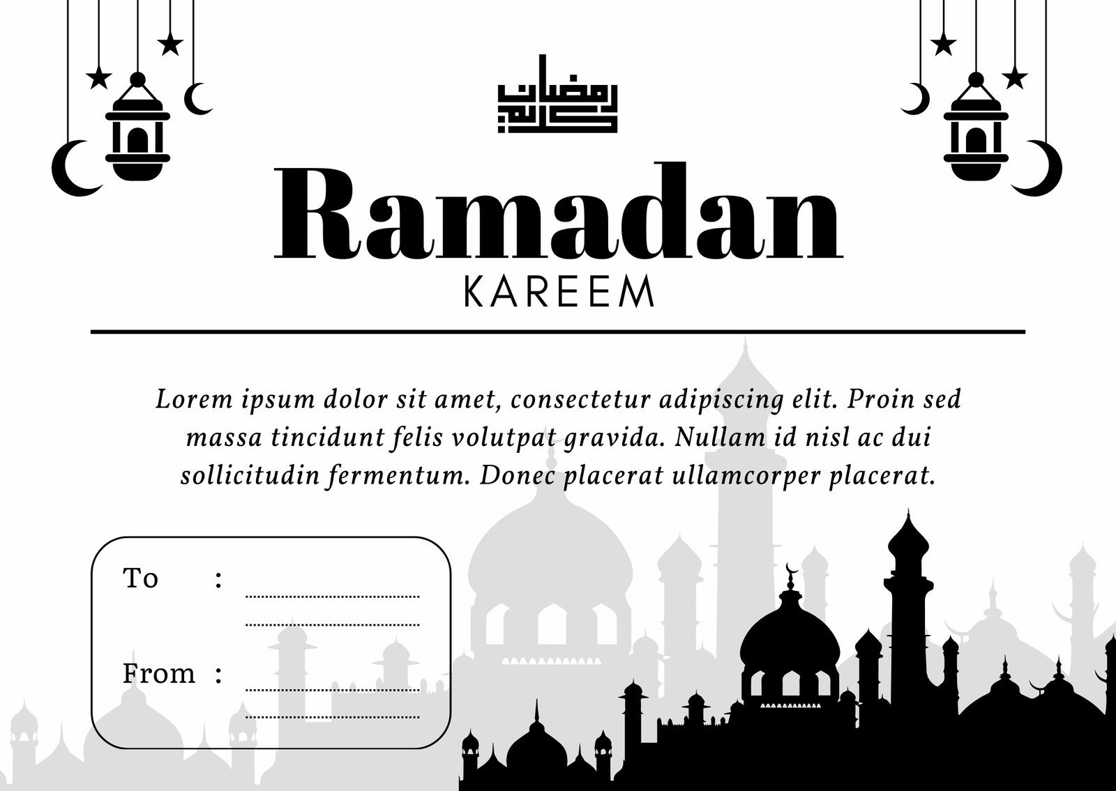 Free Custom Printable Ramadan Card Templates | Canva pertaining to Ramadan Greeting Cards Printable