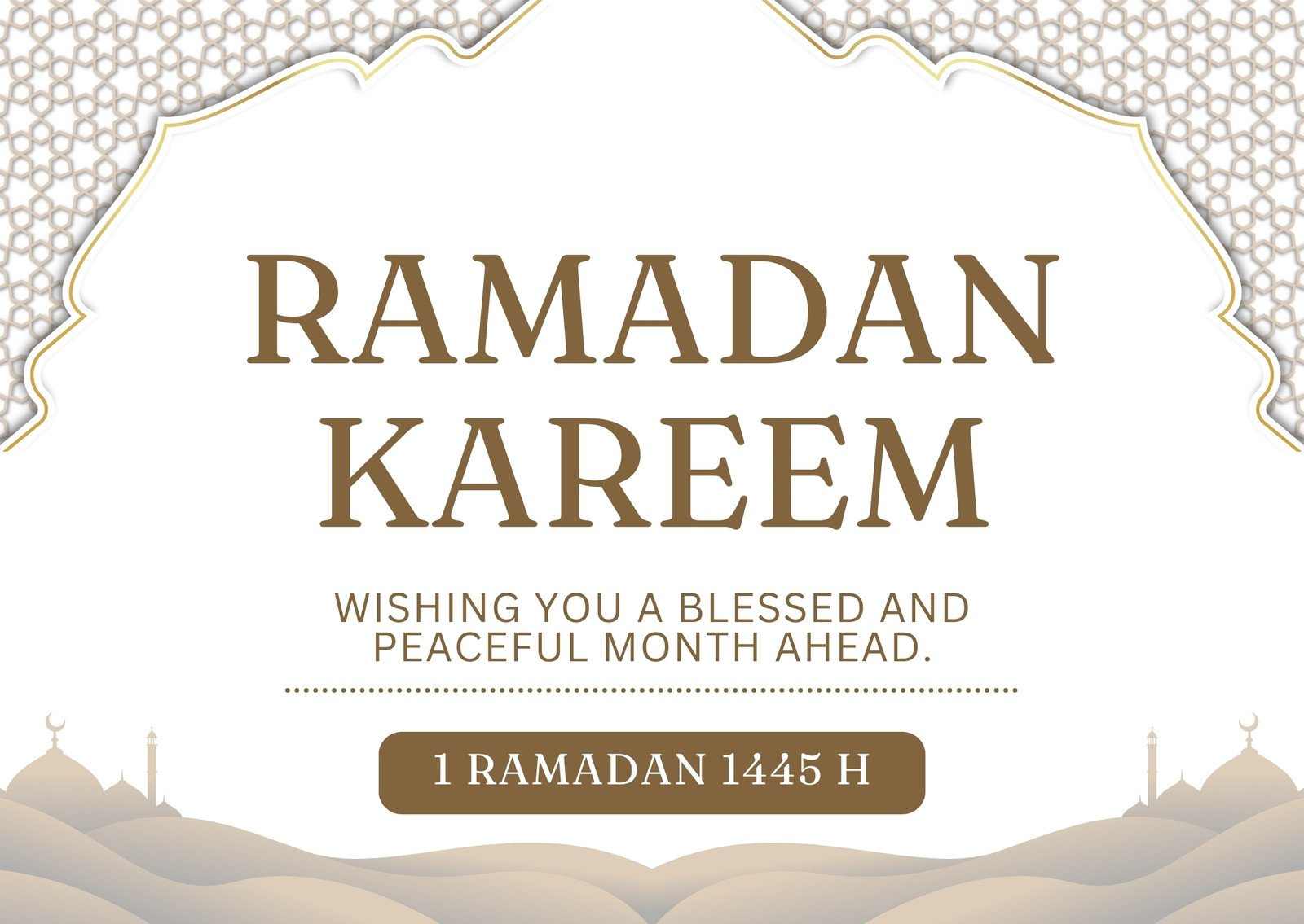 Free Custom Printable Ramadan Card Templates | Canva throughout Printable Ramadan Card