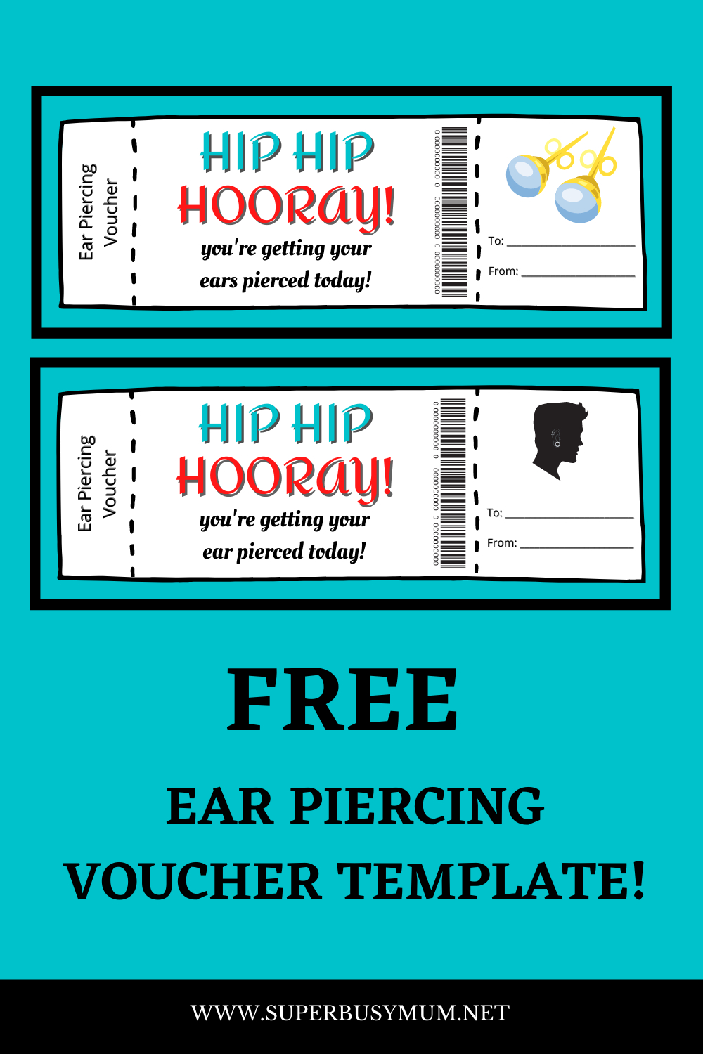 Free Ear Piercing Voucher Template - Super Busy Mum - Northern for Free Printable Ear Piercing Gift Certificate