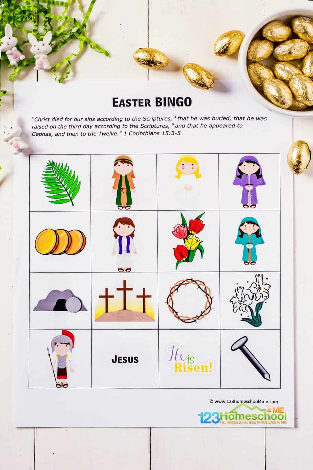 Free Easter Bingo Printable Game throughout Free Printable Christian Easter Bingo Cards