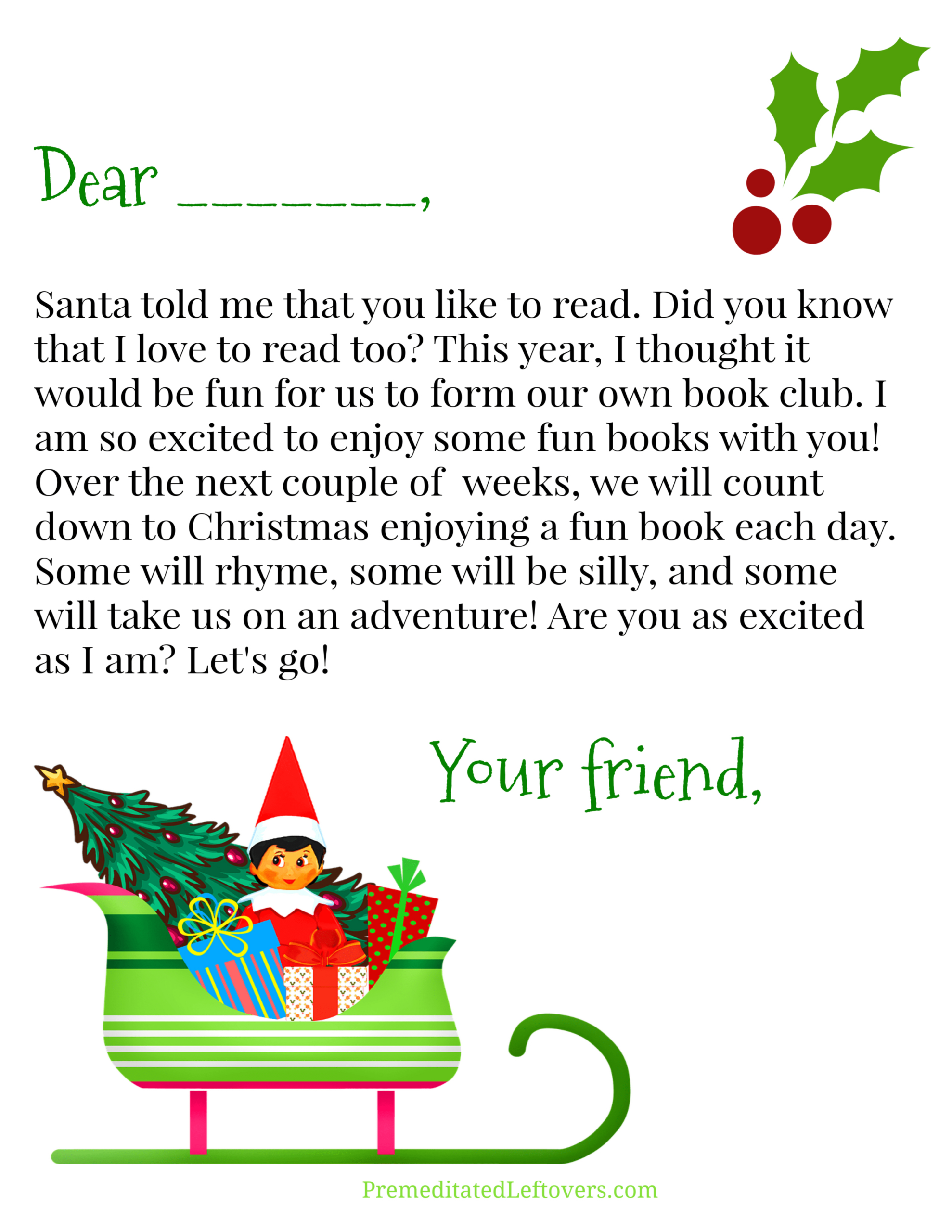 Free Elf On The Shelf Printables - Premeditated Leftovers™ within Elf On The Shelf Printable Letter Free