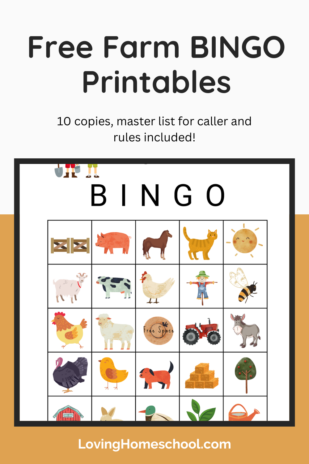 Free Farm Bingo Printables - Lovinghomeschool intended for 25 Printable Free Printable Animal Bingo Cards