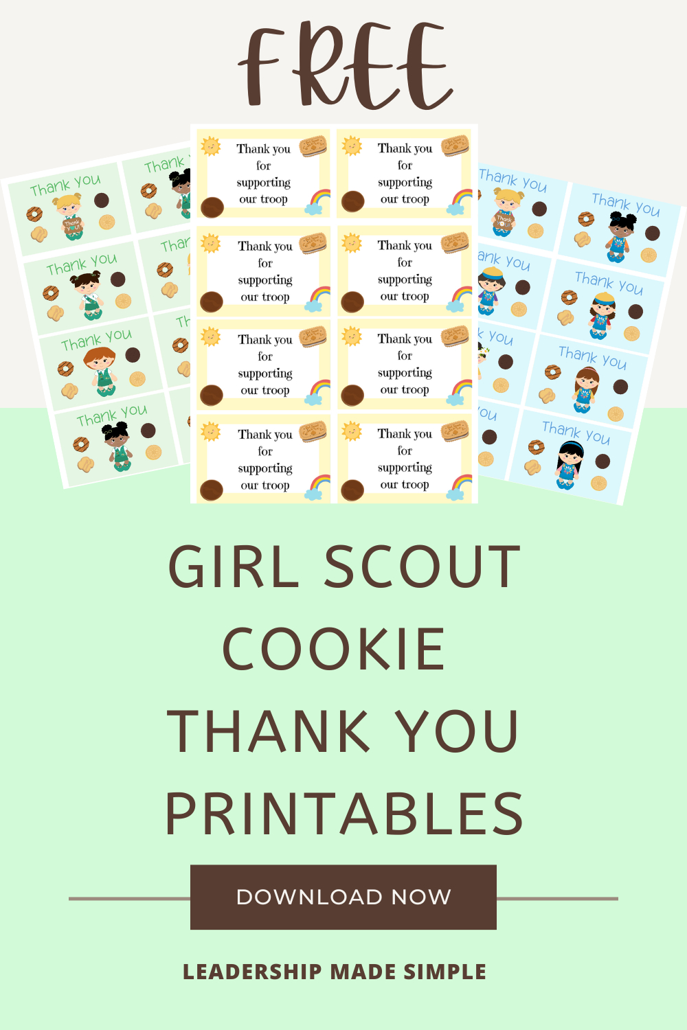 Free Girl Scout Cookie Thank You Printables - Troop Leader in Girl Scout Cookie Thank You Notes Printable Free