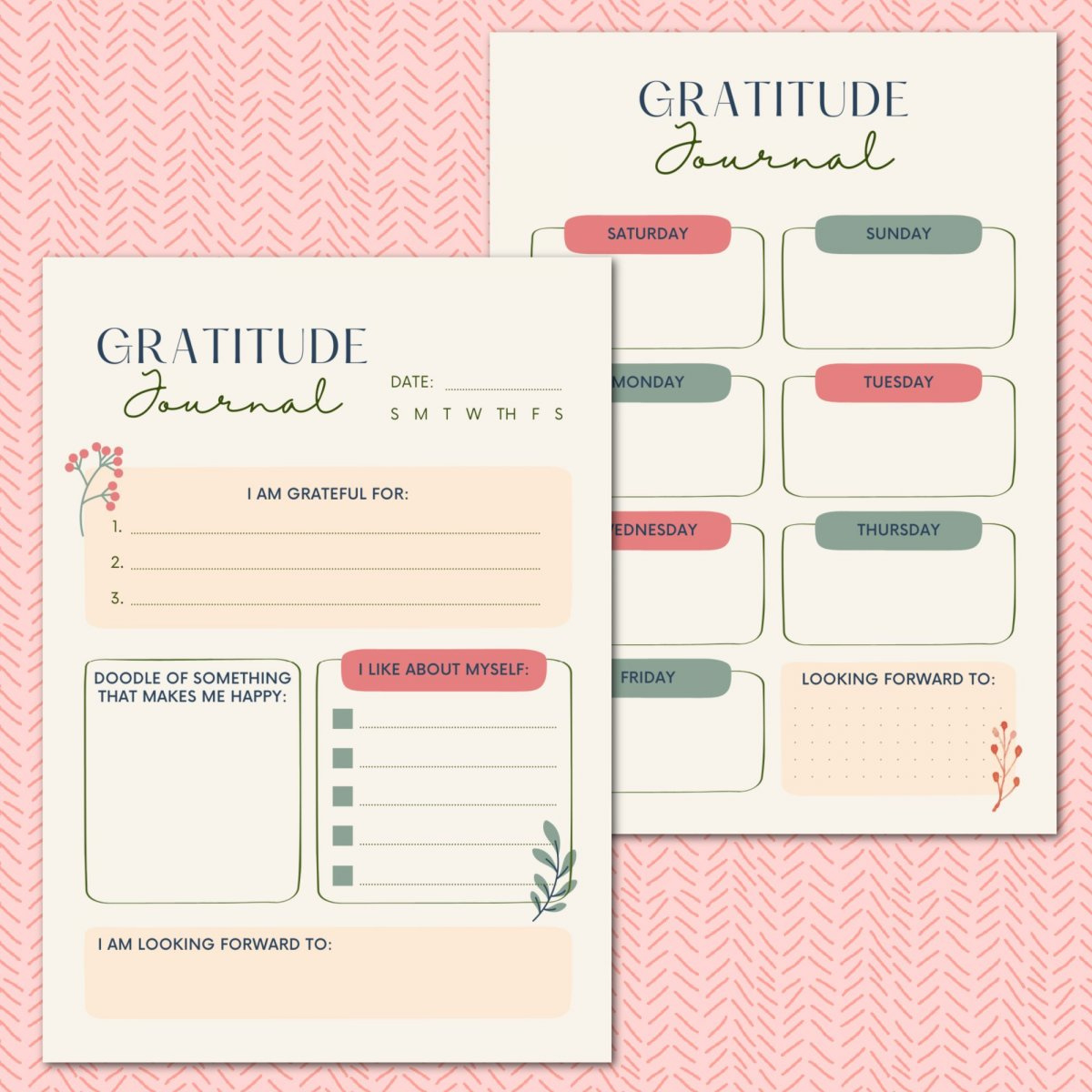 Free Gratitude Journal Printable + 13 Thanksgiving Printables intended for Free Printable Gratitude Journal Pages