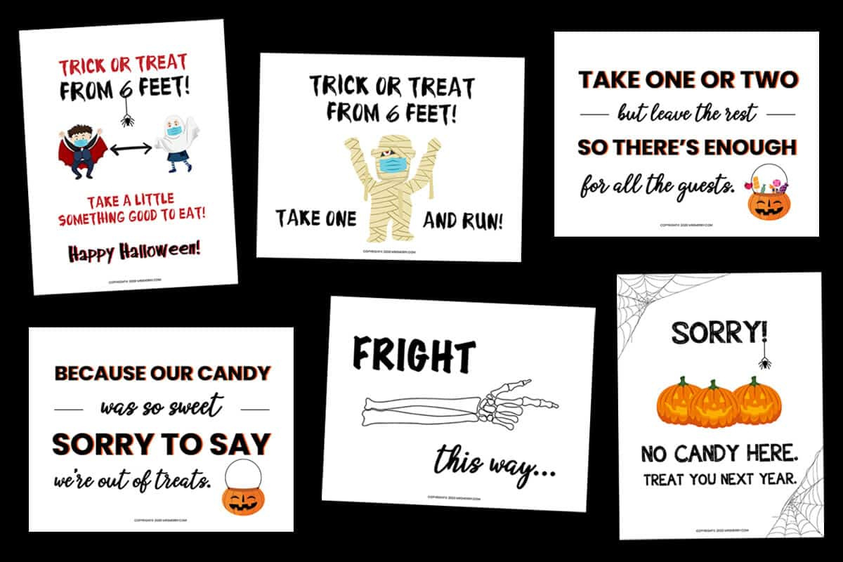 Free Halloween Trick-Or-Treat Signs For Candy | Mrs. Merry intended for Trick Or Treat Free Printable
