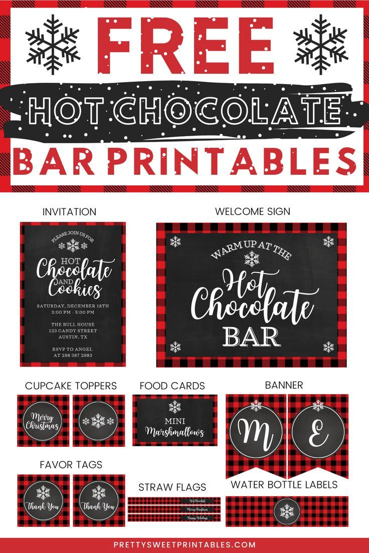 Free Hot Chocolate Bar Printables with Free Hot Chocolate Printables