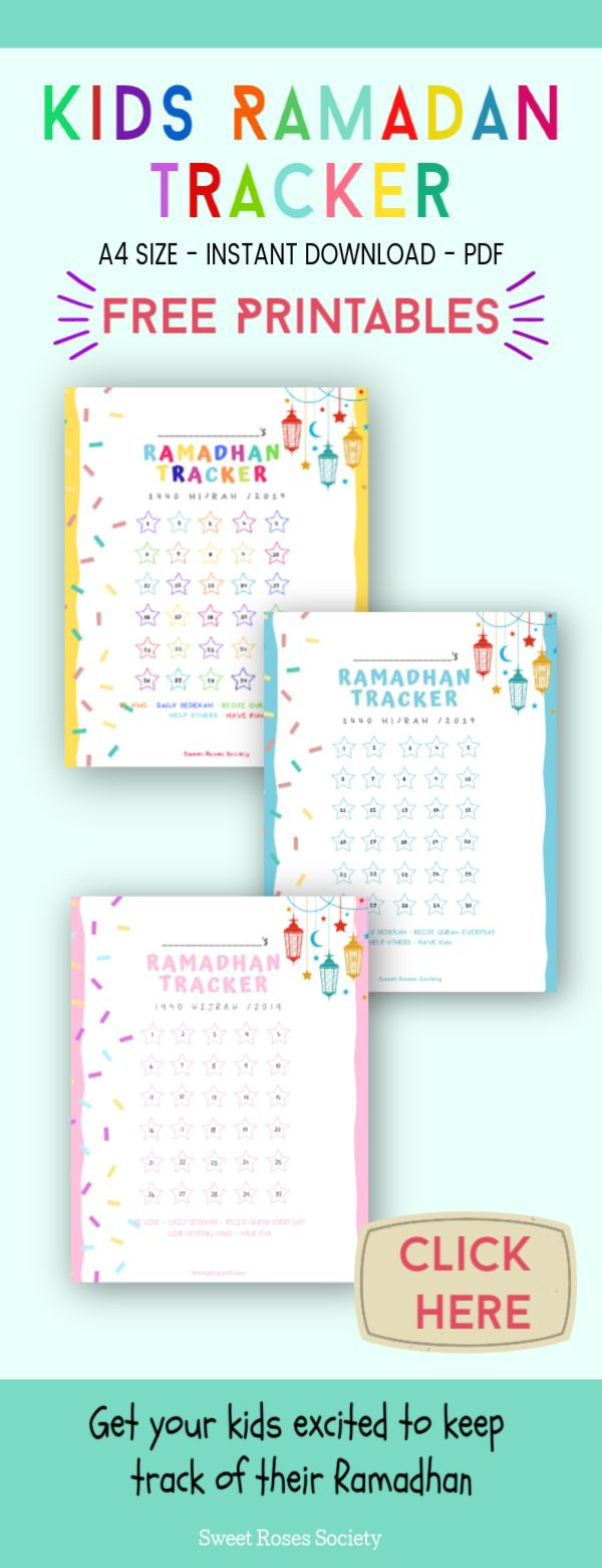 Free Kids Ramadan Tracker regarding Free Ramadan Tracker Printables