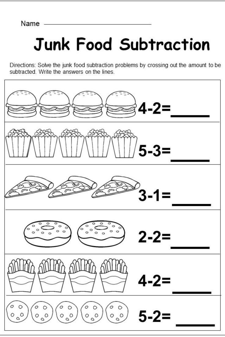 Free Kindergarten Subtraction Worksheet - Kindermomma with regard to Fruit Picture Subtraction Worksheet