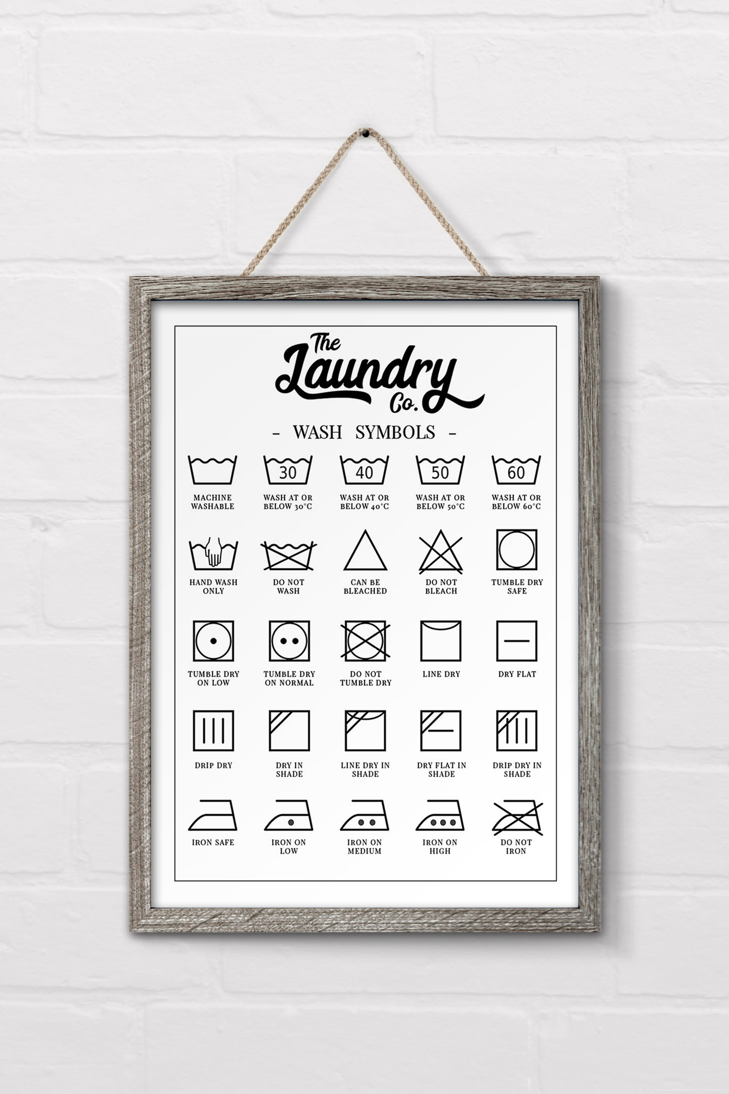 Free Laundry Symbols Wall Art Printable - 24/7 Moms throughout Free Printable Laundry Printables