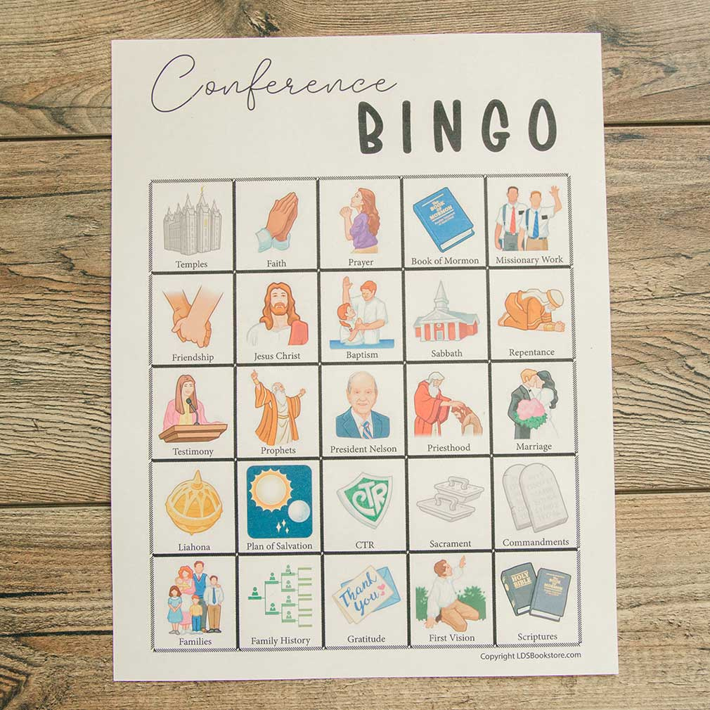 Free Lds General Conference Bingo Printable Activity For Kids intended for General Conference Bingo Free Printable 2025
