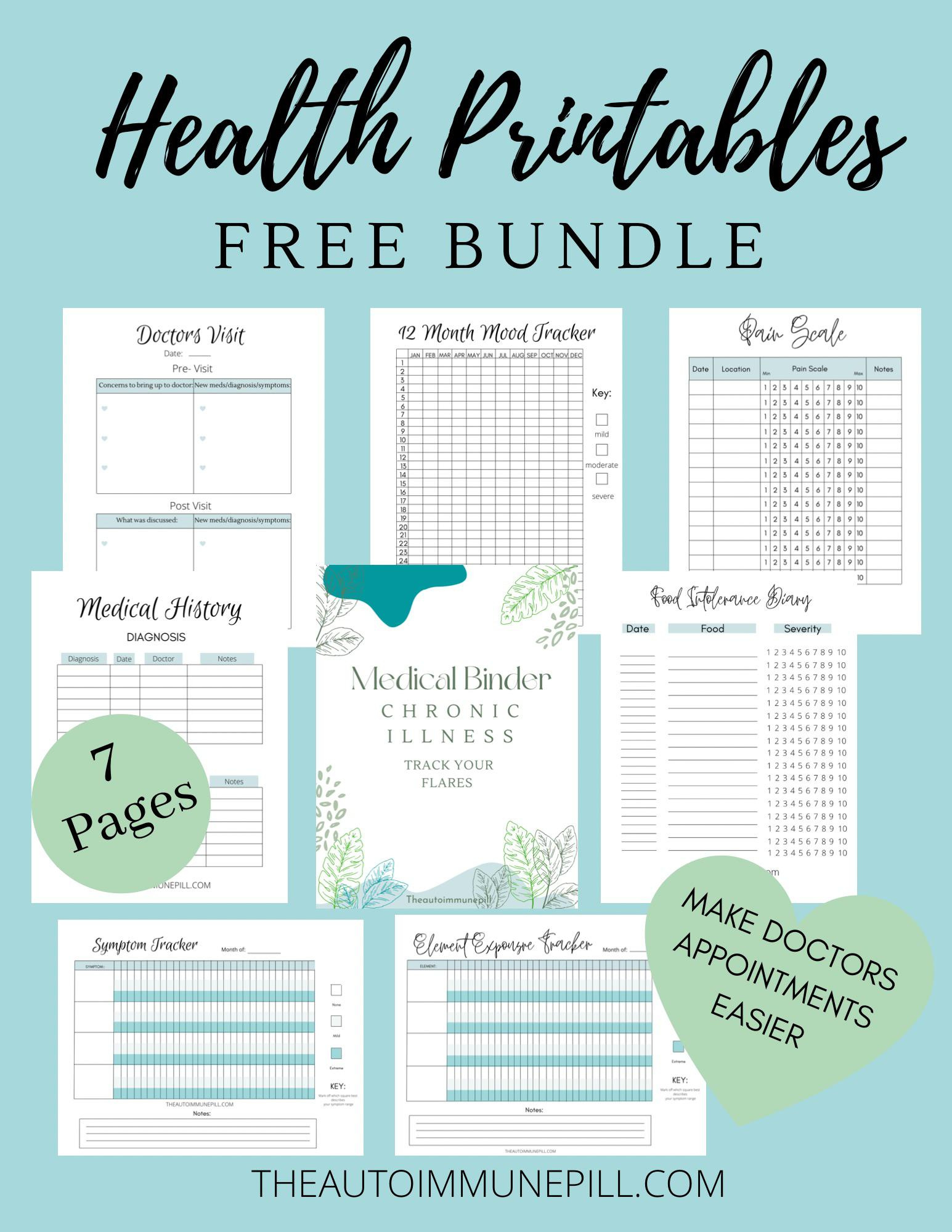 Free Medical Binder Printables : R/Autoimmuneprotocol throughout Medical Binder Printables Free