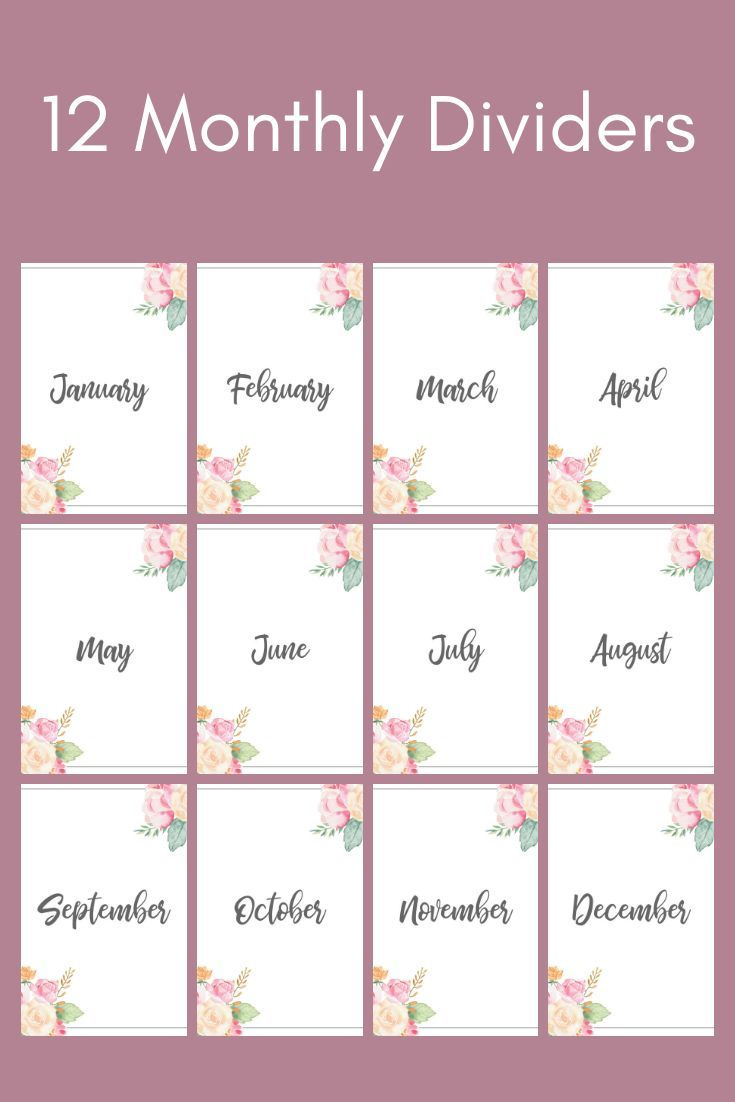 Free Monthly Dividers | Pdf Life Design Planner Printables — The Bom with Free Printable Planner Dividers