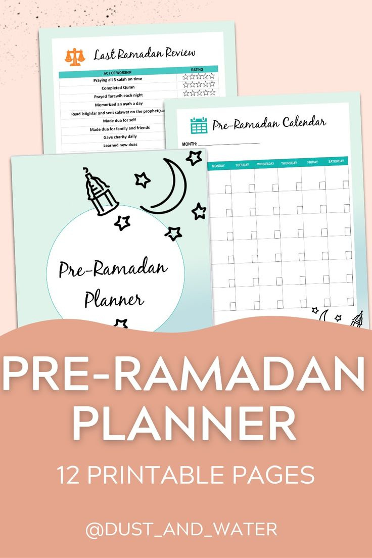 Free Pre-Ramadan Planner with Free Printable Ramadan Planner