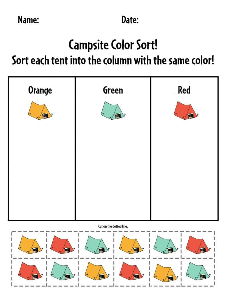 Free Preschool Camping Theme Worksheets! ⋆ The Hollydog Blog intended for Free Printable Camping Worksheets For Preschoolers