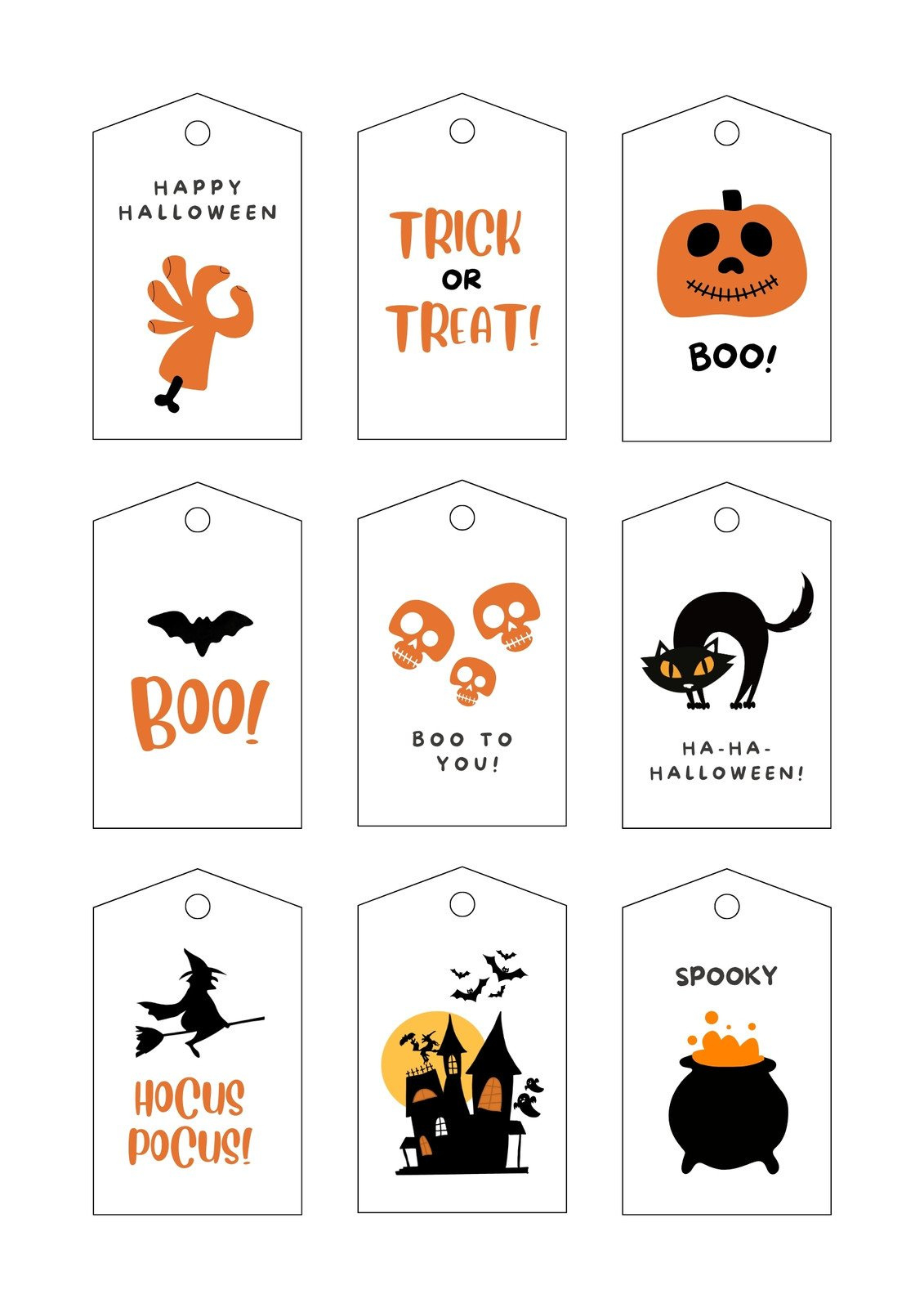 Free Printable And Customizable Halloween Tag Templates | Canva for Halloween Gift Tags Free Printable