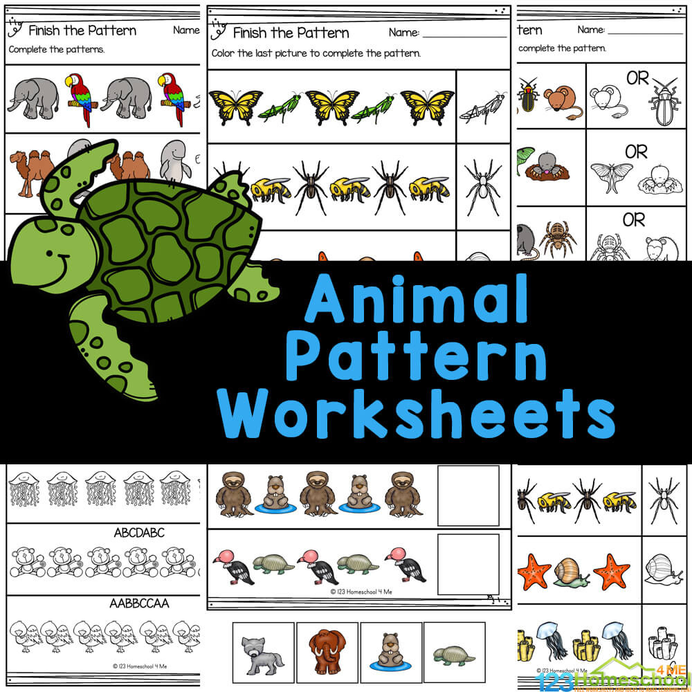 Free Printable Animal Pattern Worksheets For Kindergarten with Printable Animal Patterns Worksheet