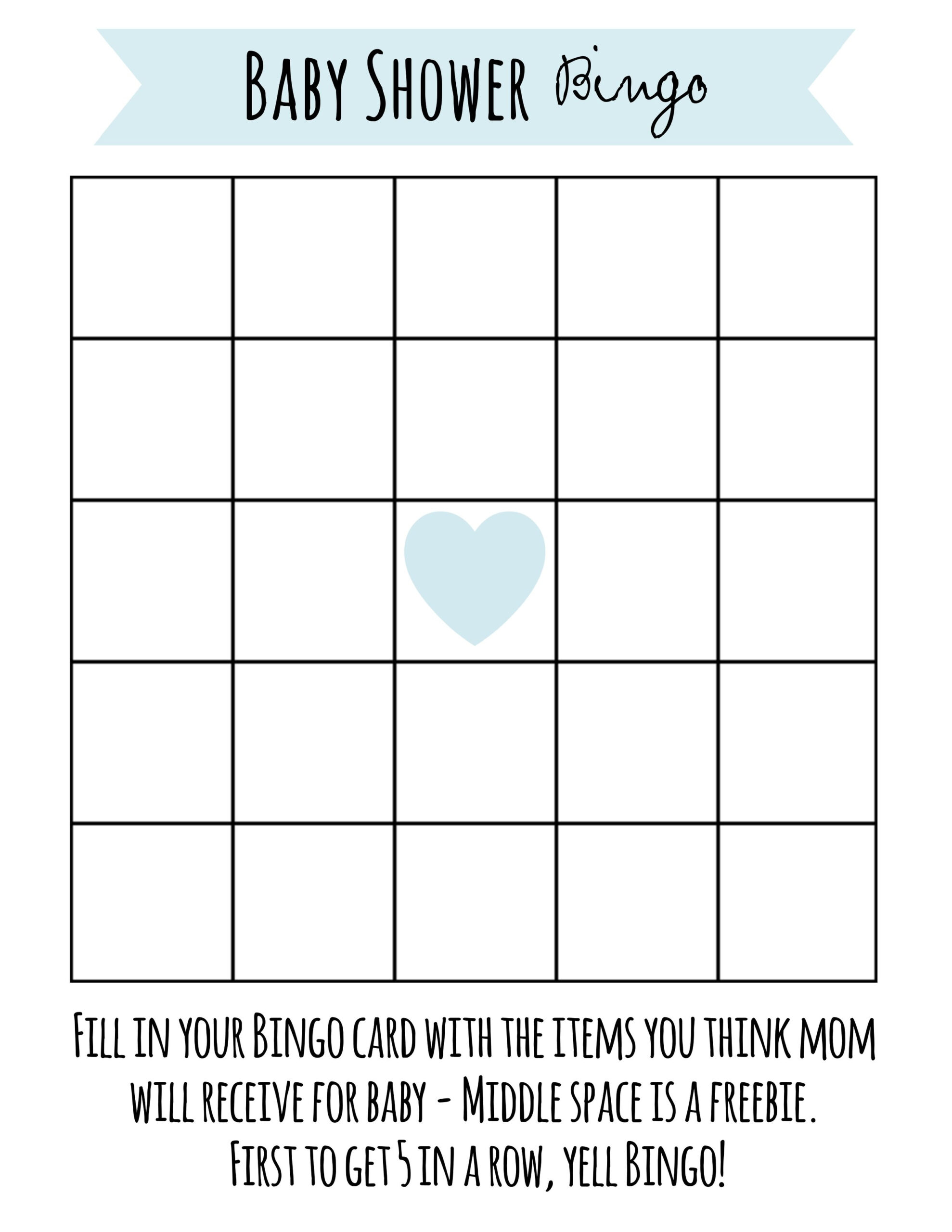 Free Printable Baby Shower Games - Download Instantly! for Blank Baby Bingo Cards To Print