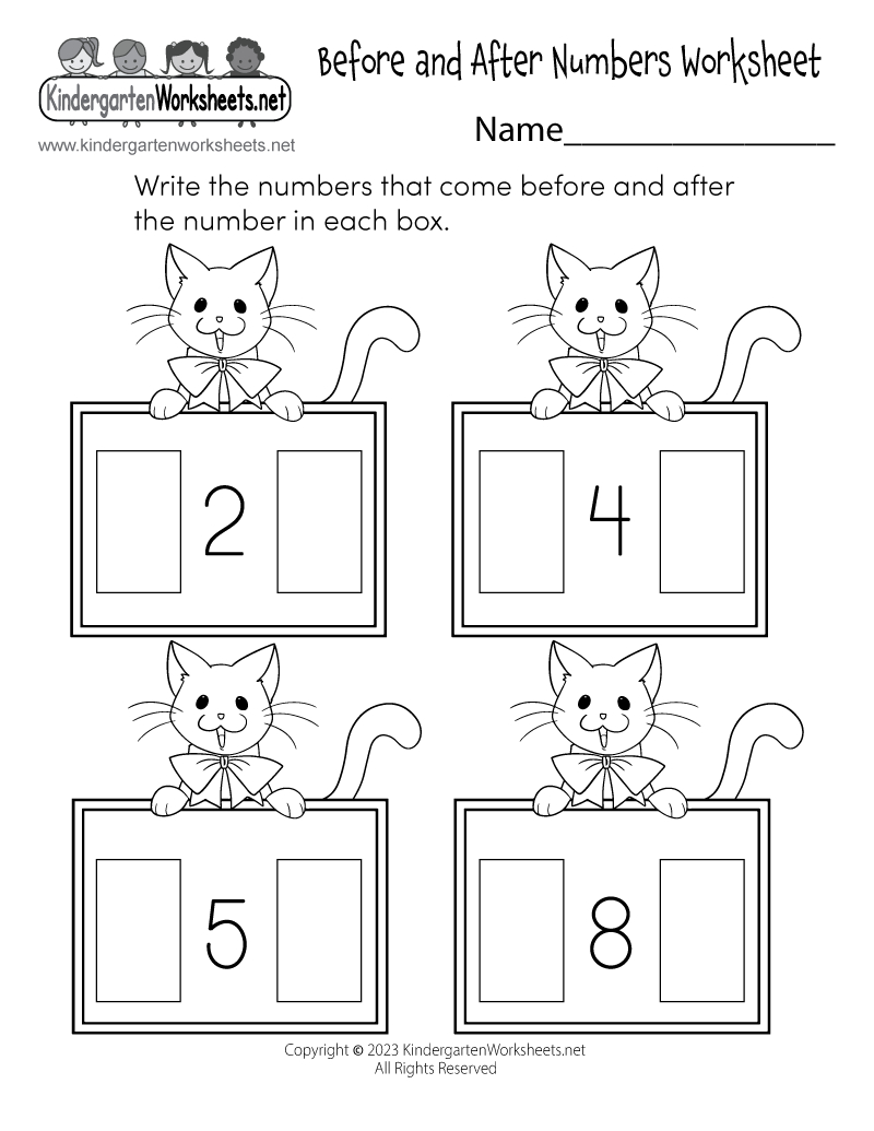 Free Printable Before And After Numbers Worksheet within Before and After Numbers Worksheet