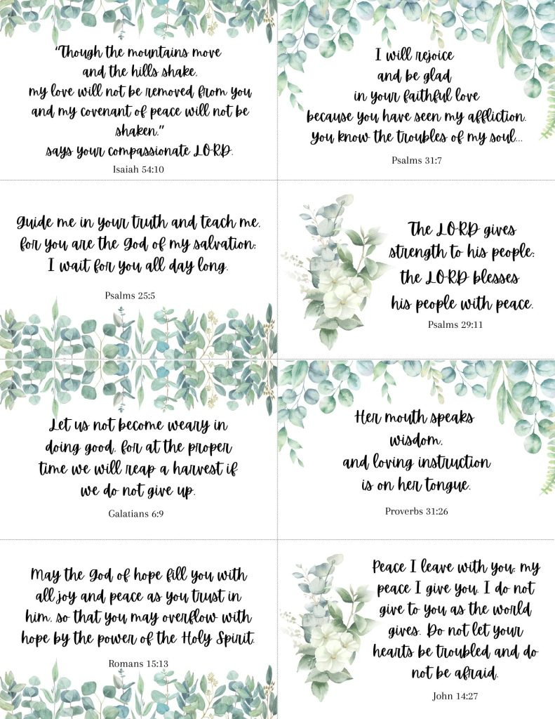 Free Printable Bible Verse Cards For Women for Free Printable Scripture Cards