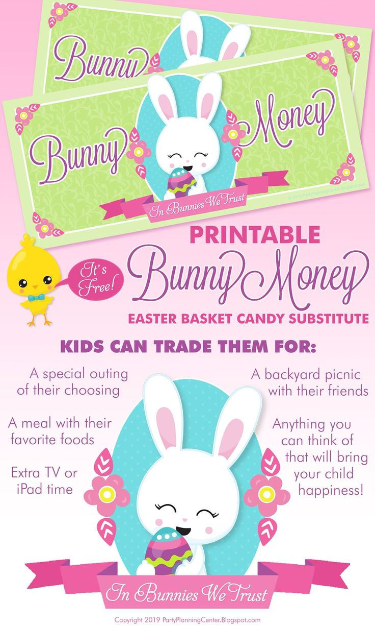 Free Printable Bunny Money #Easterdiy #Easterbaskets in Free Printable Bunny Money