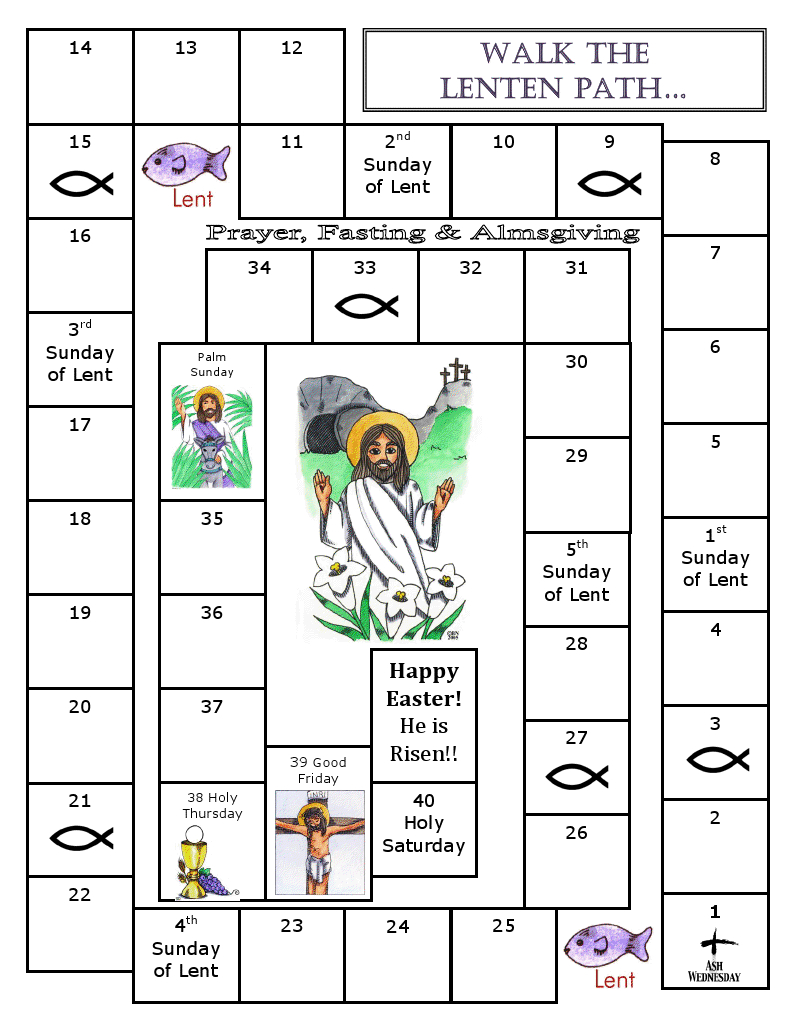 Free Printable Calendars For Lent And Easter regarding Free Printable Lent Worksheets