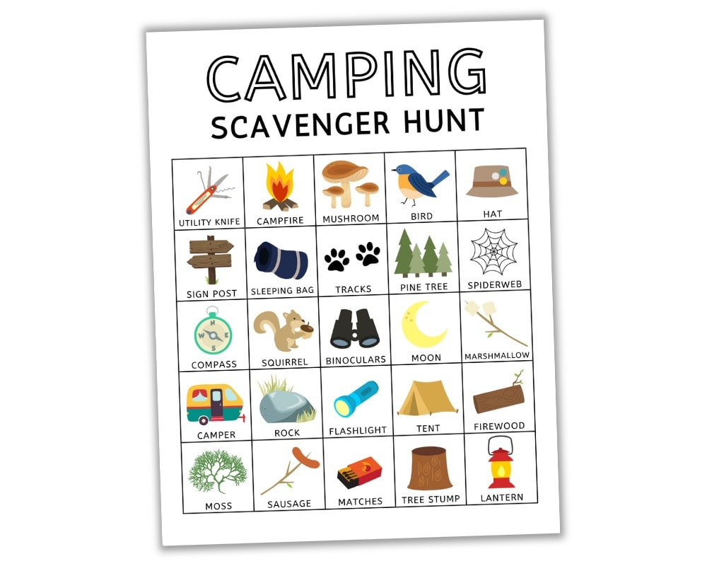Free Printable Camping Scavenger Hunt For Kids - The Craft-At-Home with Free Printable Camping Scavenger Hunt