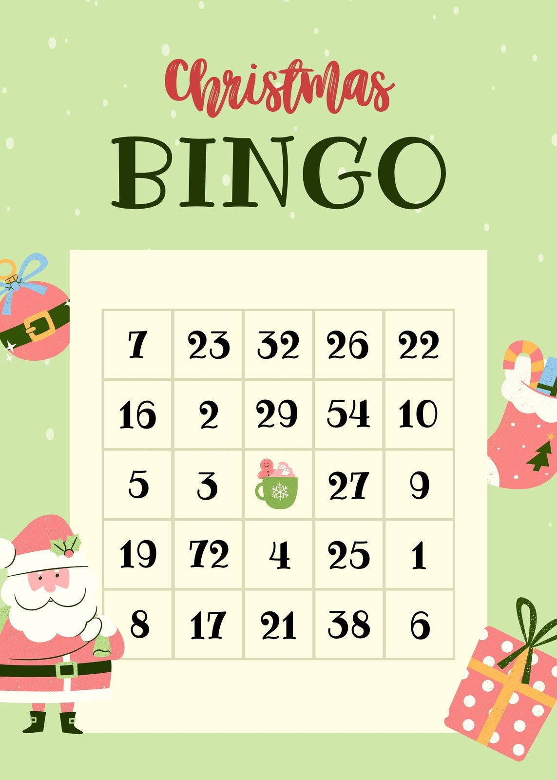 Free Printable Christmas Bingo Card Templates | Canva for Free Printable Christmas Bingo Cards