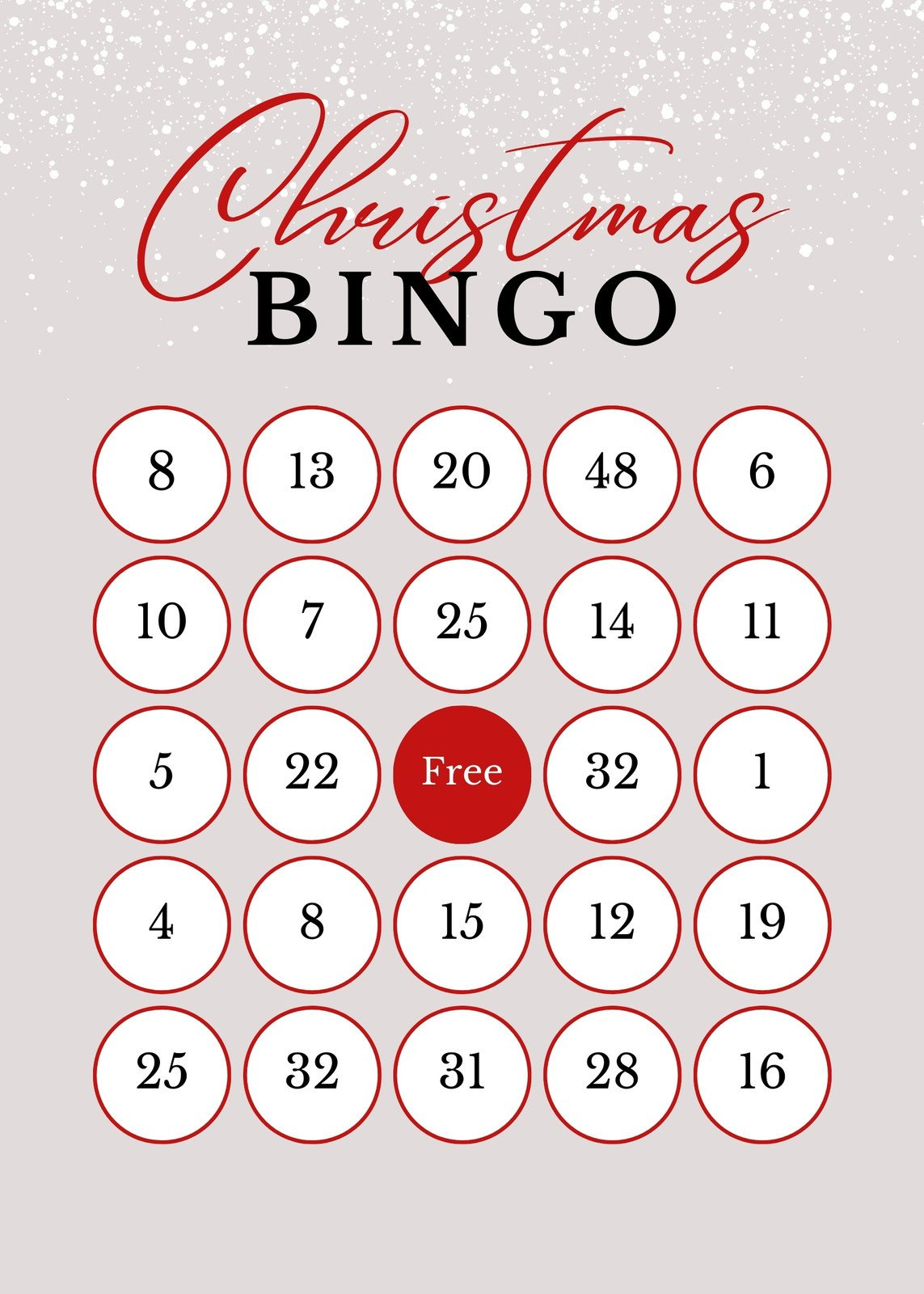 Free Printable Christmas Bingo Card Templates | Canva in Free Bingo Christmas Cards