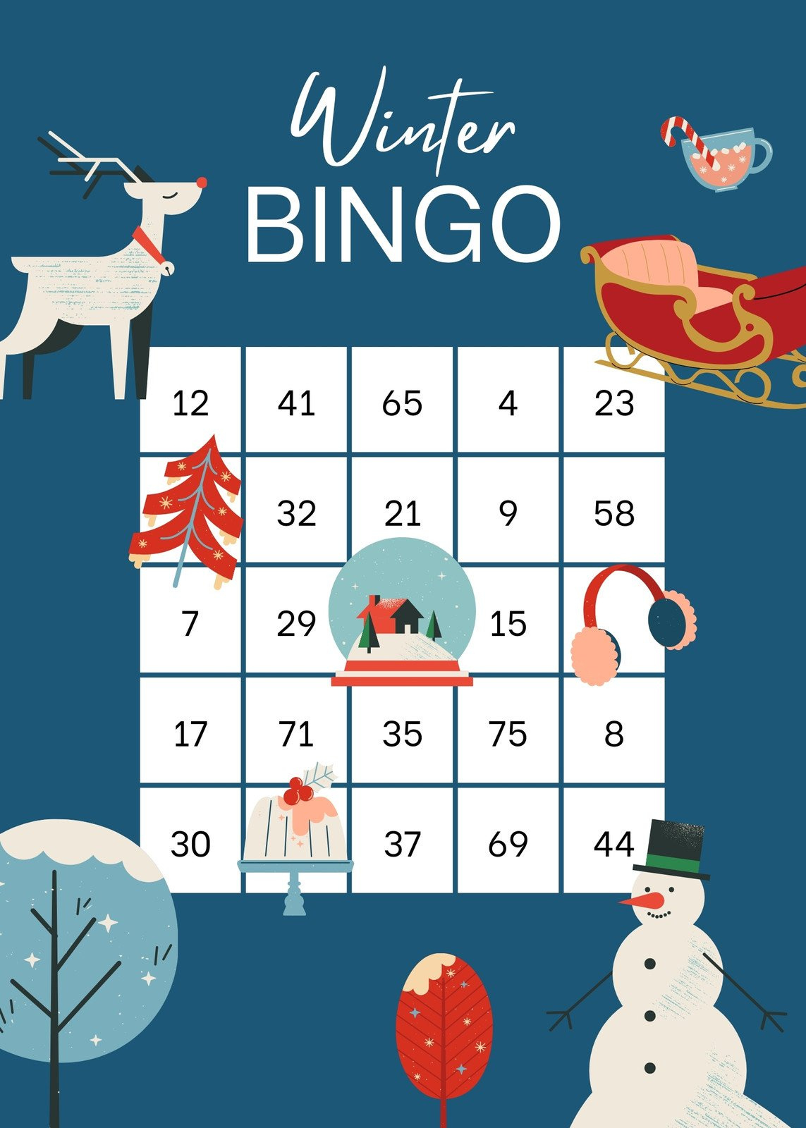 Free Printable Christmas Bingo Card Templates | Canva inside Winter Bingo Card Generator