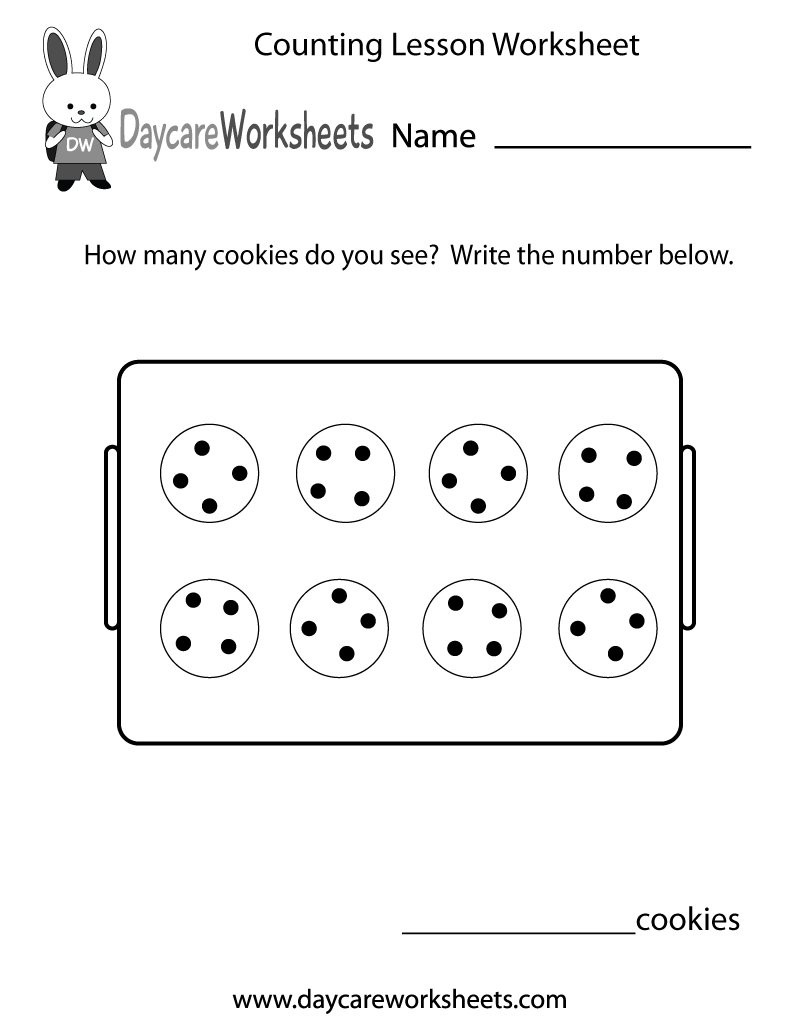 Free Printable Counting Lesson Worksheet For Preschool with regard to Counting Lesson Worksheet Printable