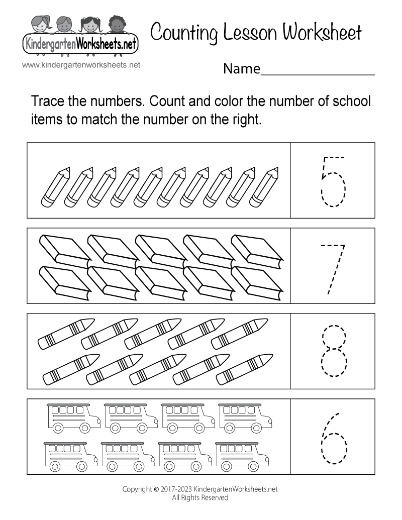 Free Printable Counting Lesson Worksheet regarding Counting Lesson Worksheet Printable