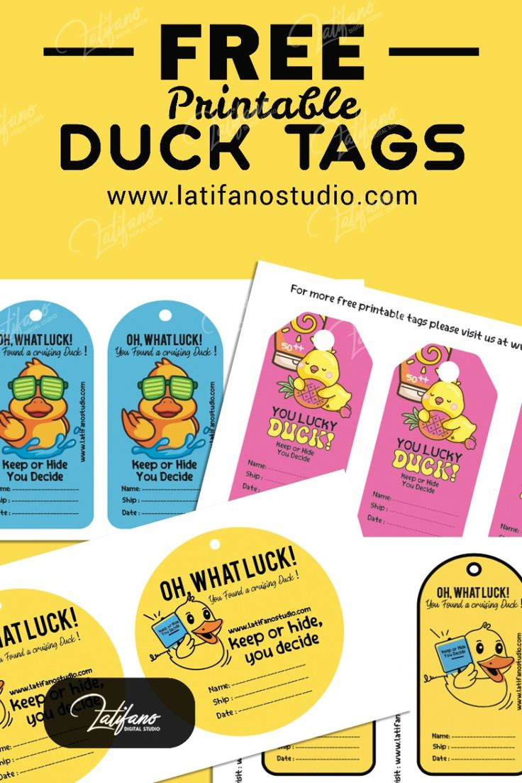 Free Printable Cruise Duck Tags Pdf Template pertaining to Tags Printable Cruising Ducks Template Free