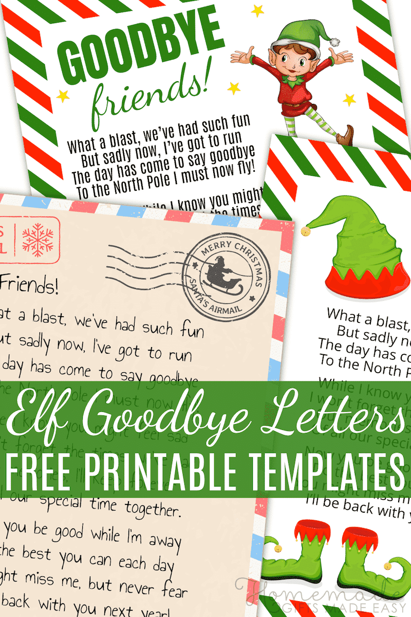 Free Printable Elf Goodbye Letters - Farewell From Elf On The Shelf! with regard to Elf Goodbye Letter Free Printable