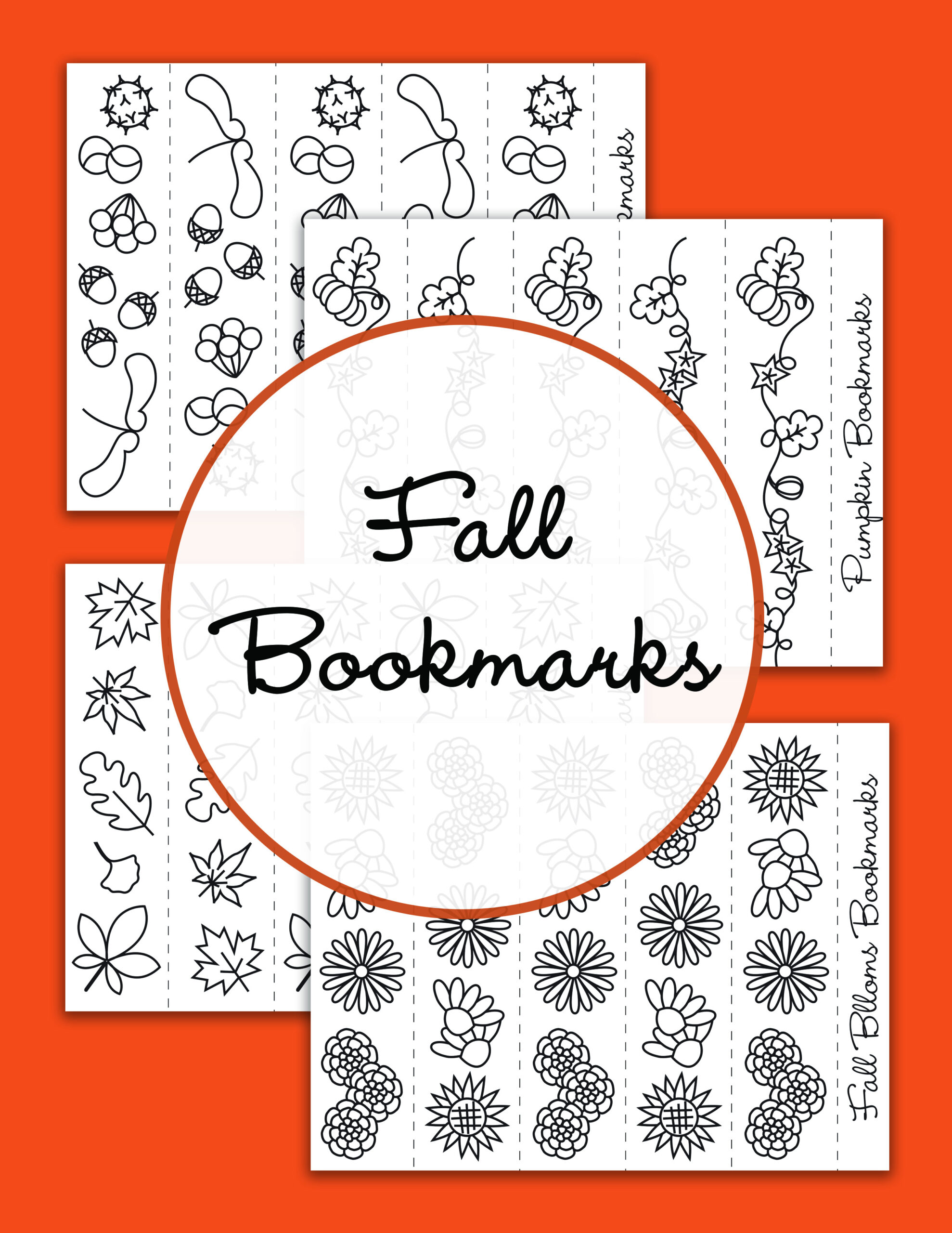 Free Printable} Fall Bookmarks To Colour - The-Gingerbread-House.co.uk within Fall Bookmarks Free Printable