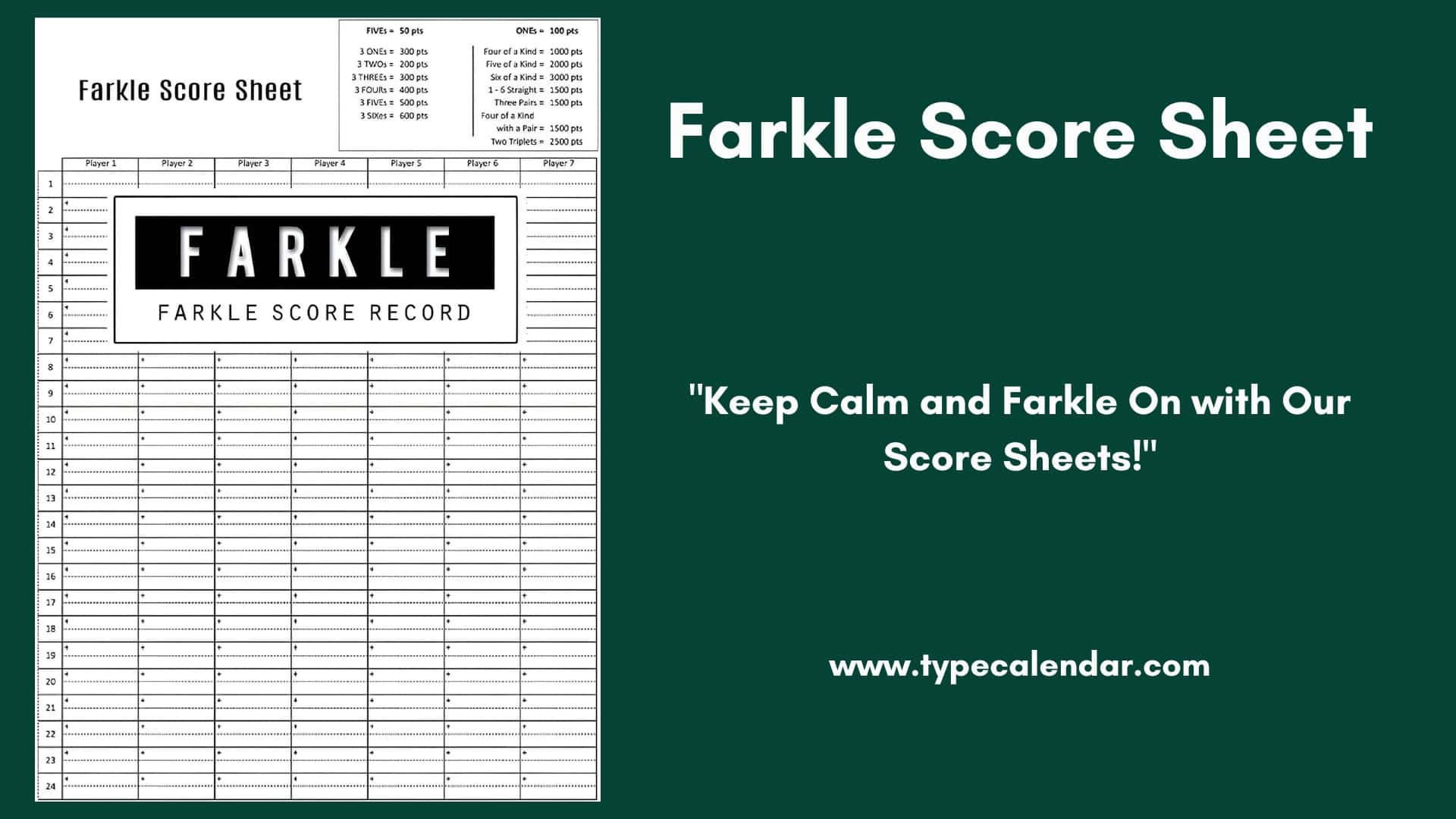Free Printable Farkle Score Sheet [Excel, Pdf] &amp;amp; Rules - Gameplay in Free Printable Farkle Rules