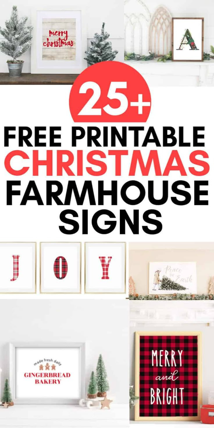 Free Printable Farmhouse Christmas Signs (Merry Christmas Sign intended for Free Printable Farmhouse Christmas Signs