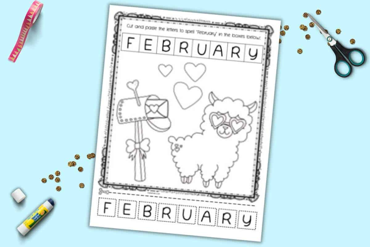 Free Printable February Cut And Paste - The Artisan Life with Free Printable February Worksheets