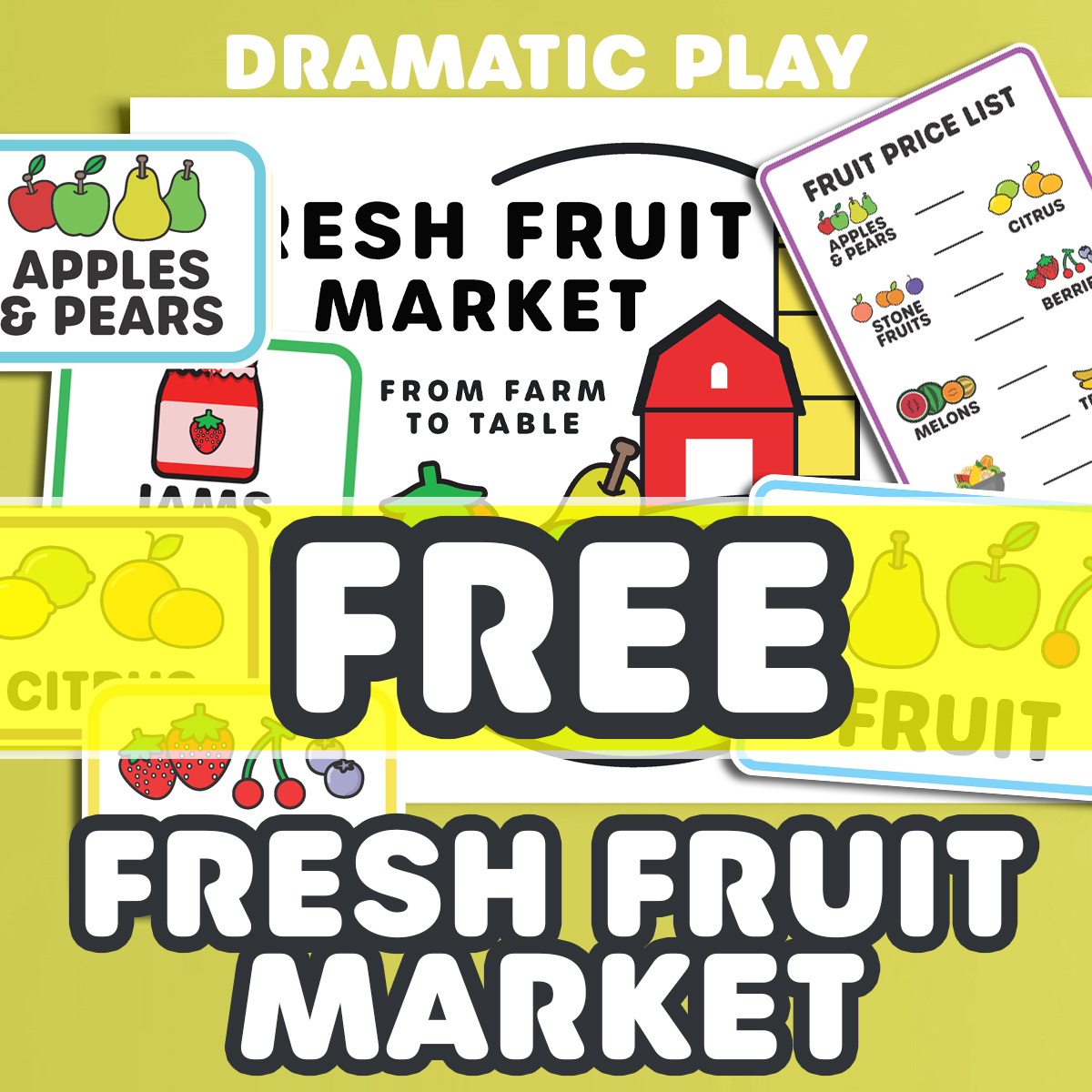 Free Printable Fresh Fruit Market (Farmers Market Sampler with regard to Farmers Market Dramatic Play Free Printables