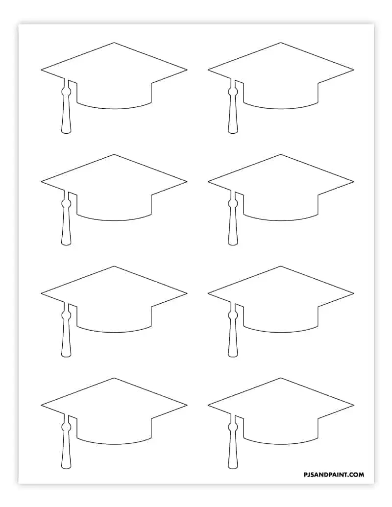 Free Printable Graduation Cap Template - 2 Sizes - Pjs And Paint with regard to Free Printable Graduation Cap