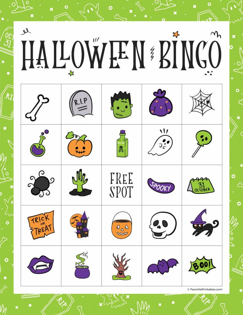 Free Printable Halloween Bingo Game - Favorite Printables within Printable Halloween Bingo Cards