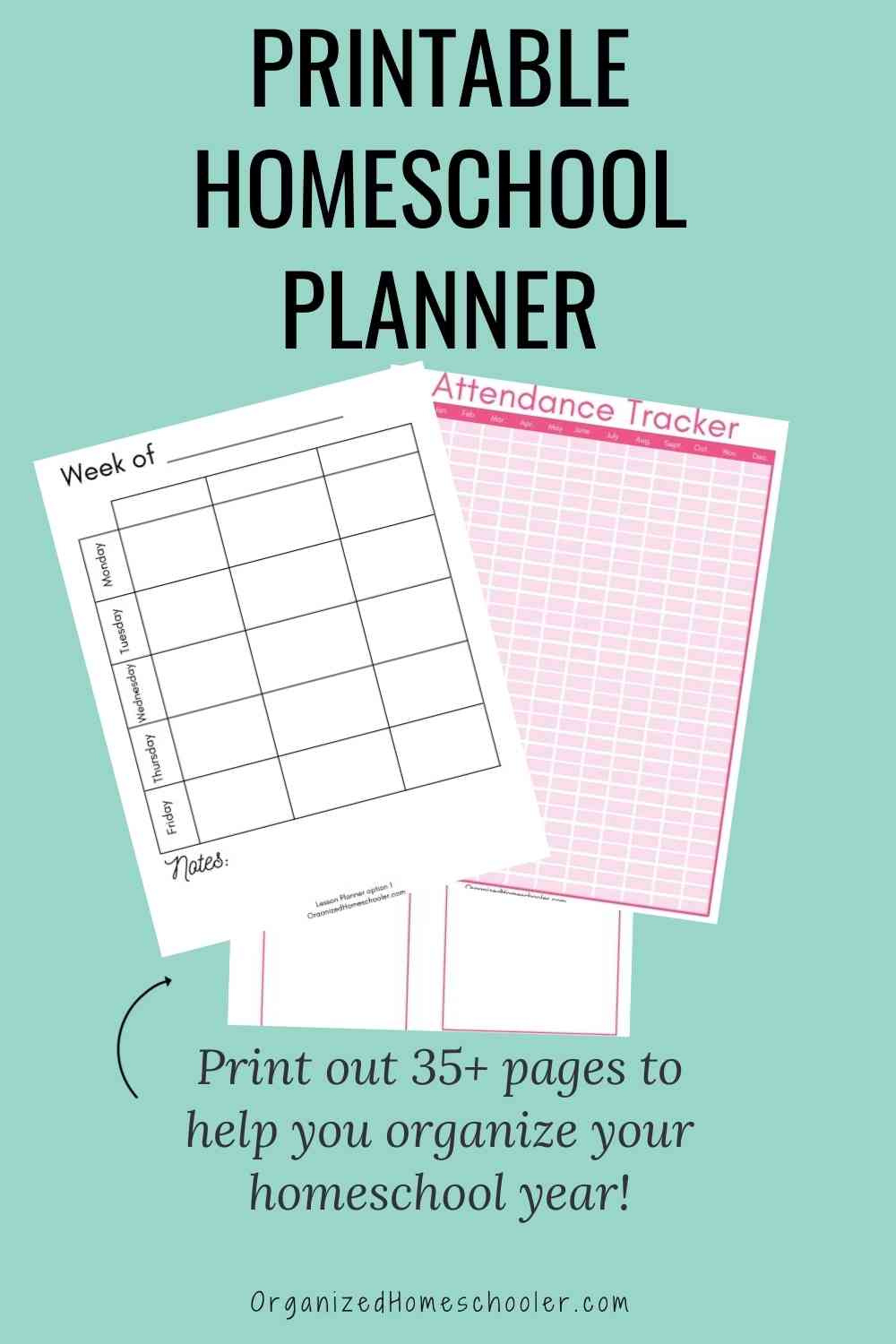 Free Printable Homeschool Planner ~ The Organized Homeschooler within Free Printable Homeschool Planners