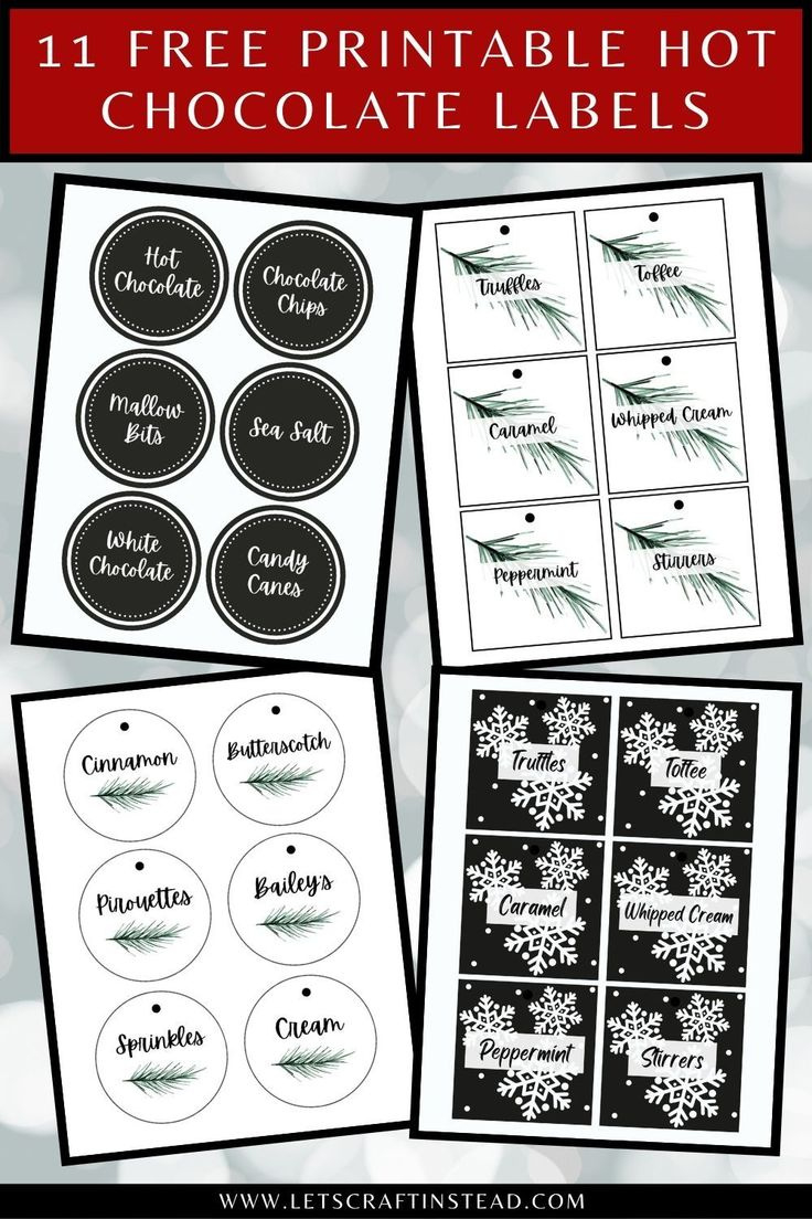 Free Printable Hot Chocolate Labels11 For Instant Download regarding Free Printable Hot Cocoa Bar Labels