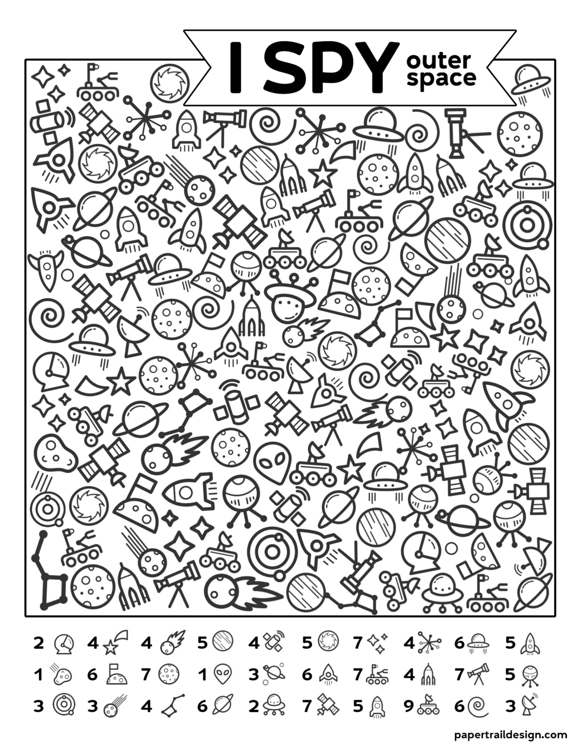Free Printable I Spy Outer Space Game - Paper Trail Design throughout I Spy Free Printable
