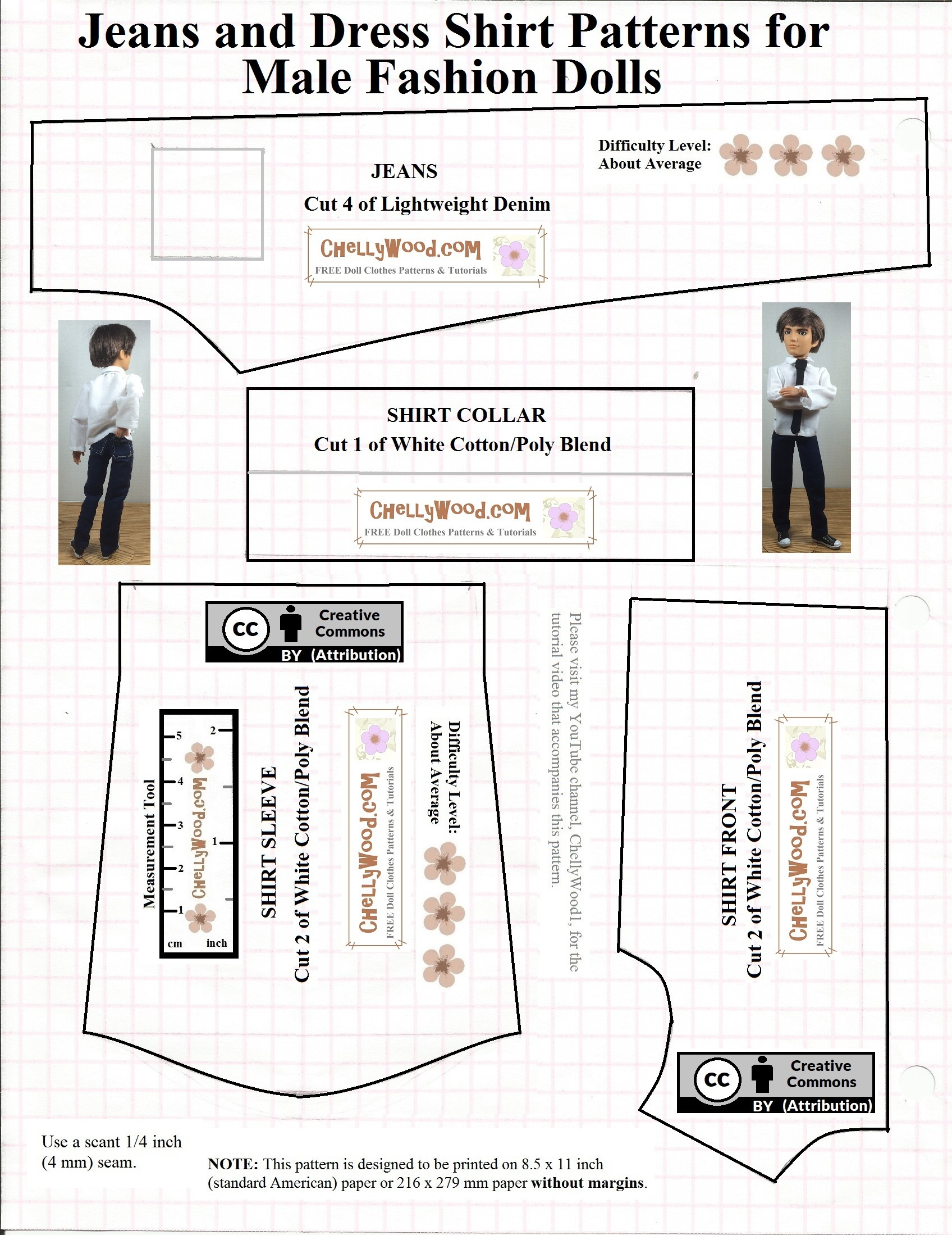 Free Printable Ken #Dolls Clothes #Sewing #Patterns @ Chellywood inside Free Printable Sewing Patterns For Ken Doll Clothes