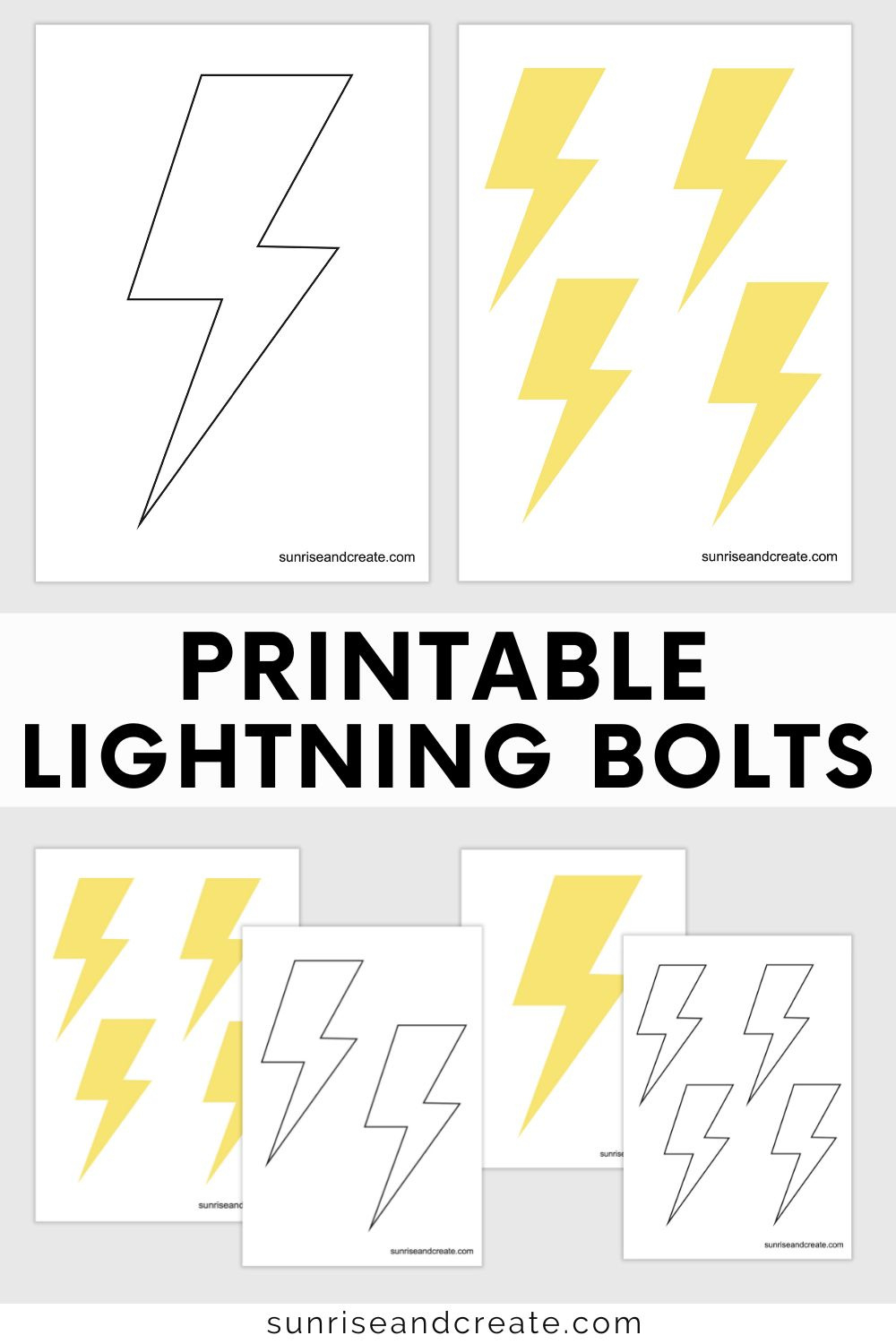 Free Printable Lightning Bolt Templates - Sunrise And Create for Printable Lightning Bolt Template