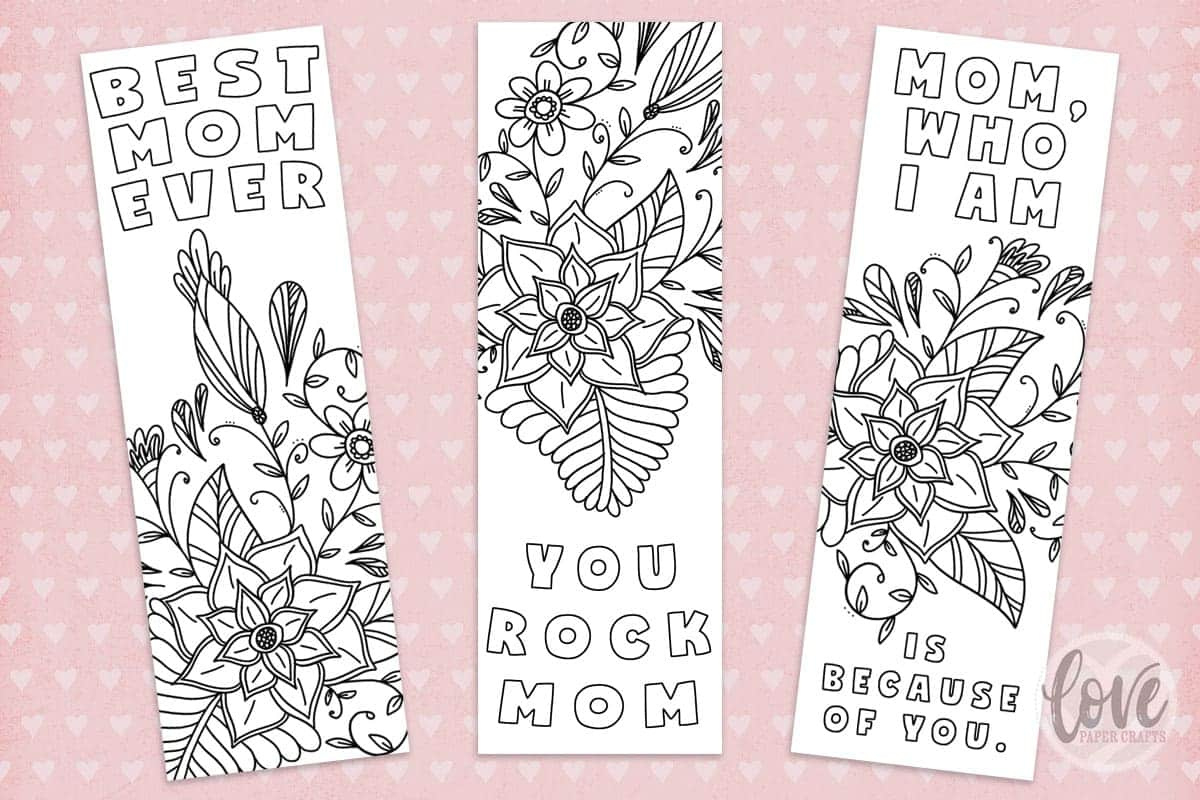Free Printable Mothers Day Bookmark - Love Paper Crafts with Free Printable Mother&amp;#039;S Day Bookmarks To Color