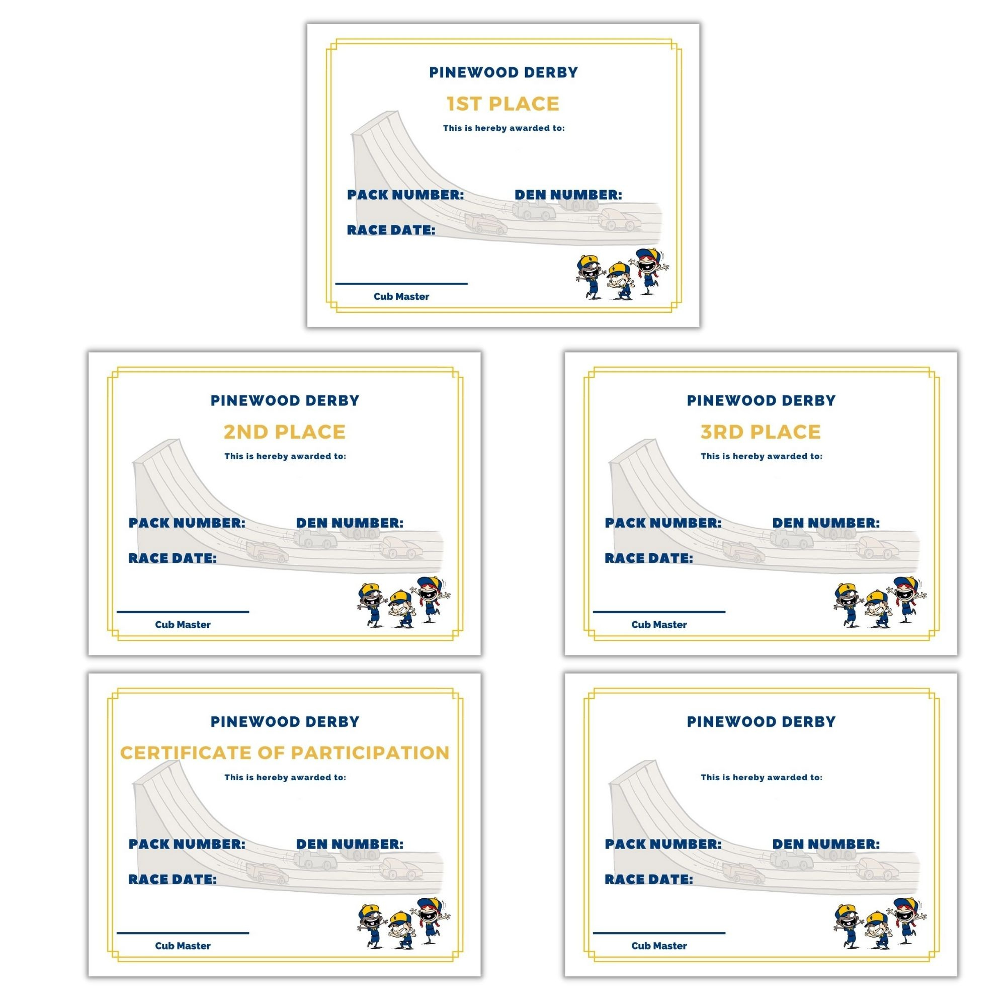 Free Printable Pinewood Derby Certificates ~ Cub Scout Ideas throughout Free Printable Pinewood Derby Certificate Template