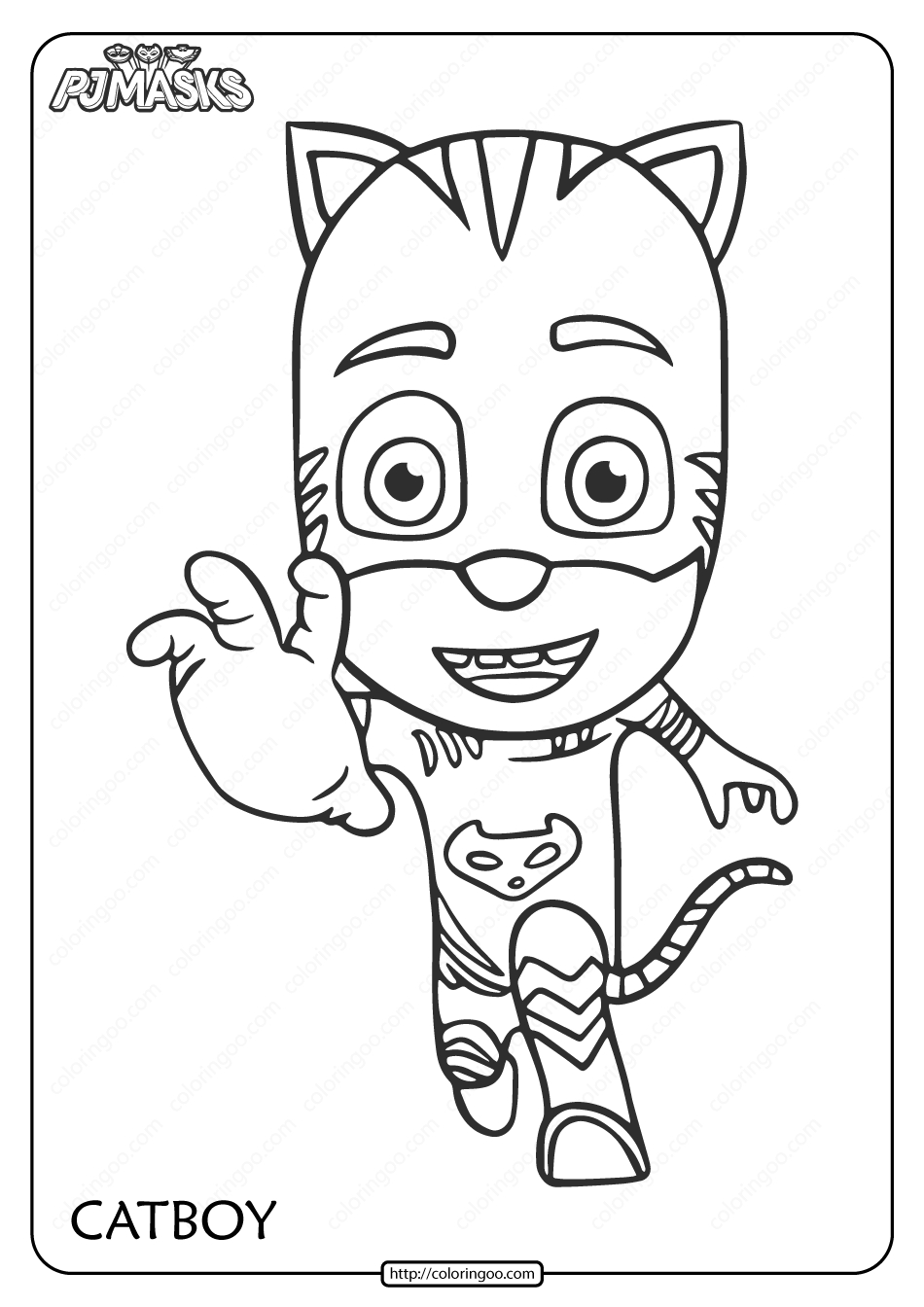 Free Printable Pj Masks Catboy Pdf Coloring Page regarding Pj Mask Free Printable Coloring Pages